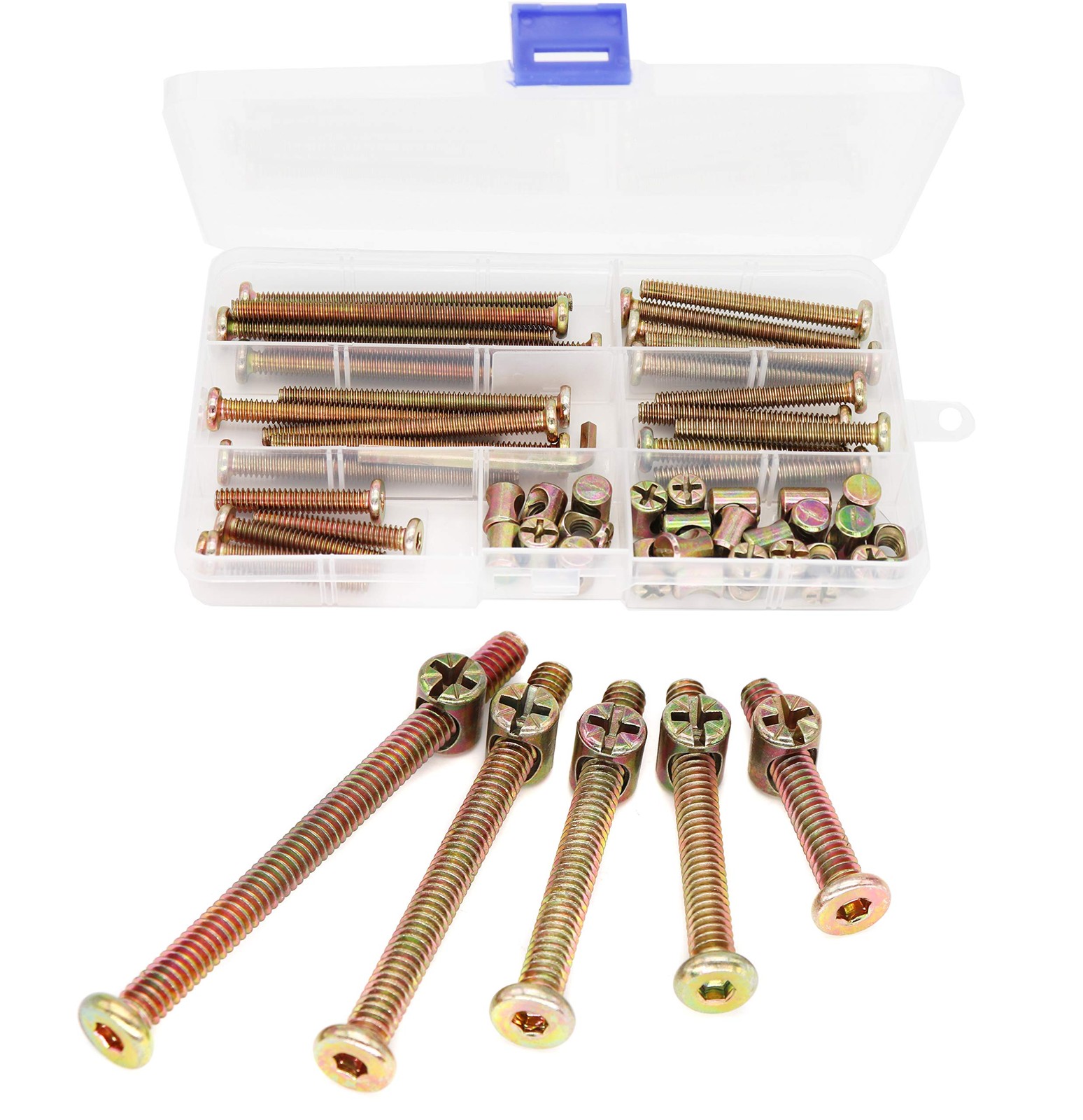 binifiMux 50pcs 1/4-20″ Baby Bed Hardware Replacement Kit, One Size, Bronze