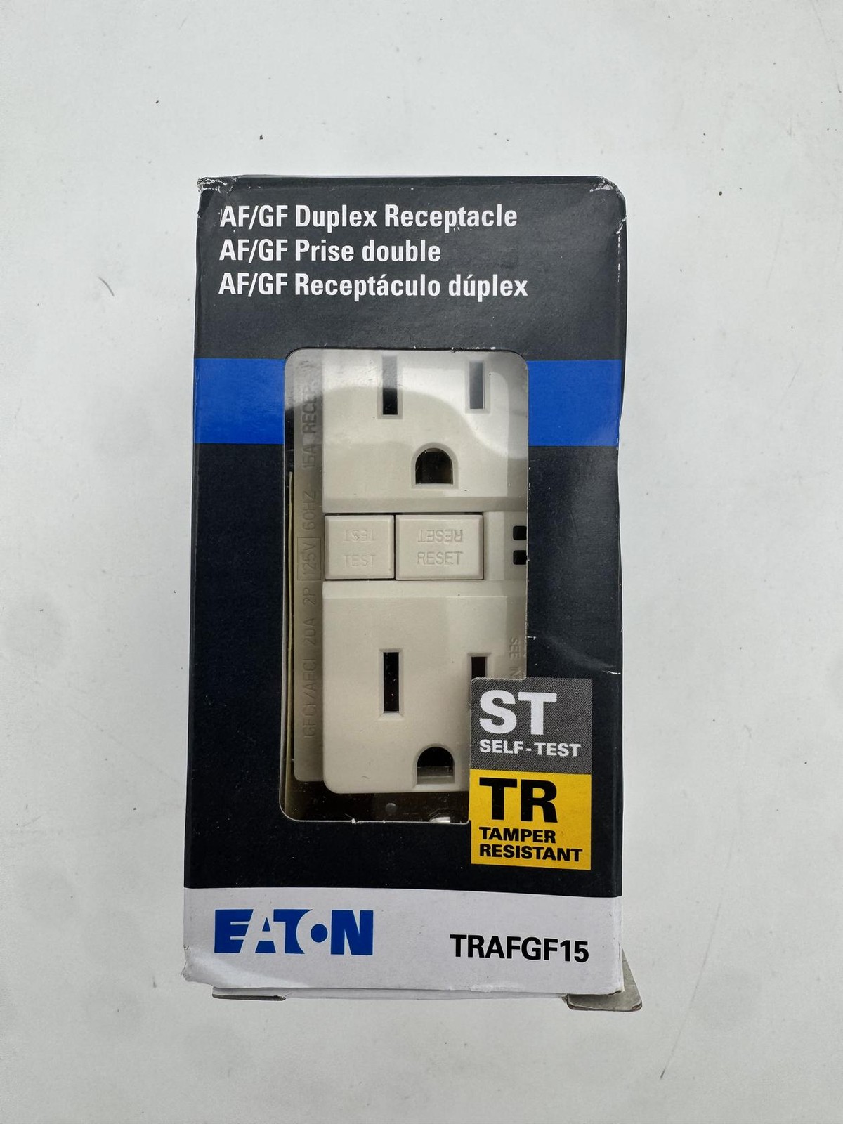 15A Duplex Arc Ground fault (1 Unit) TRAFGF15 tamper resist