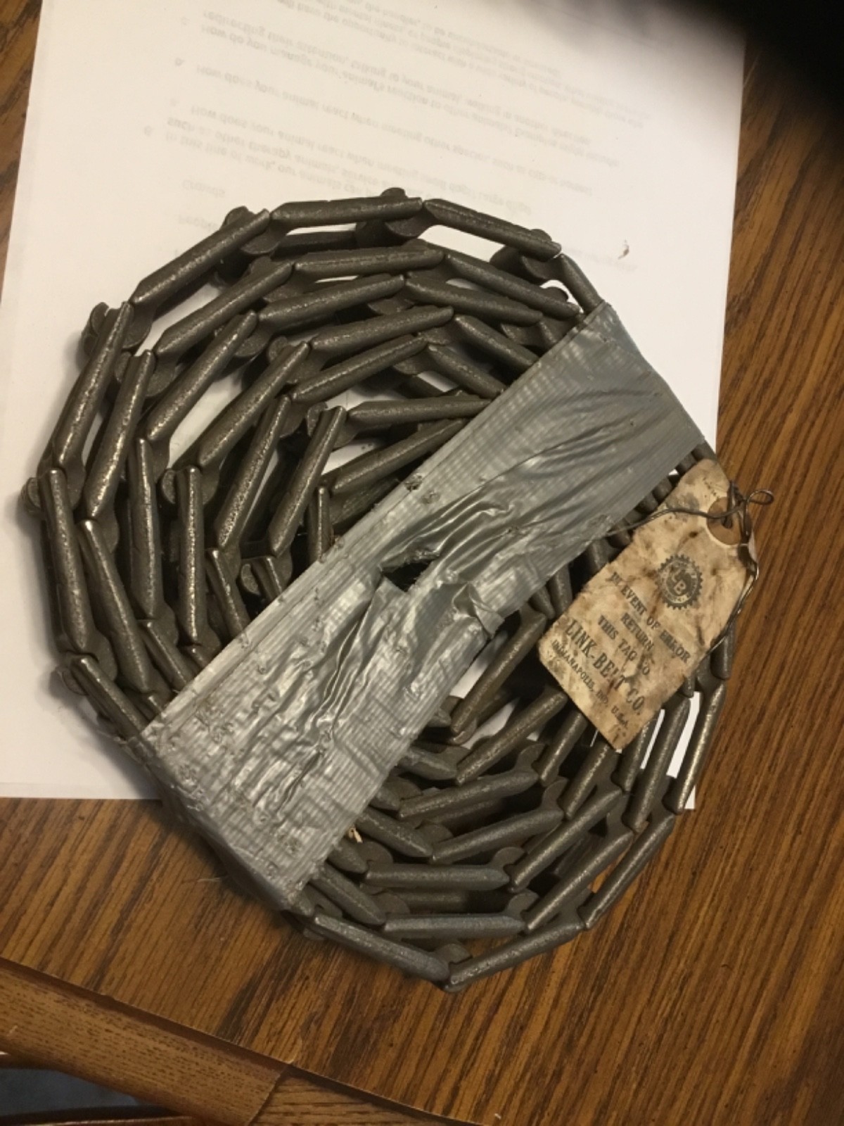 No 45 Detachable Cast Malleable Iron Chain 10′ New Old Stock