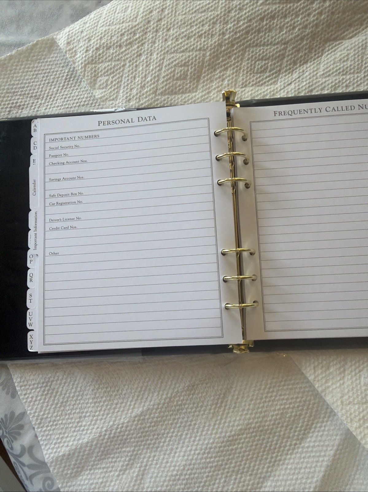 Hallmark Classic Address Book Faux Leather Ringbound Free Shipping