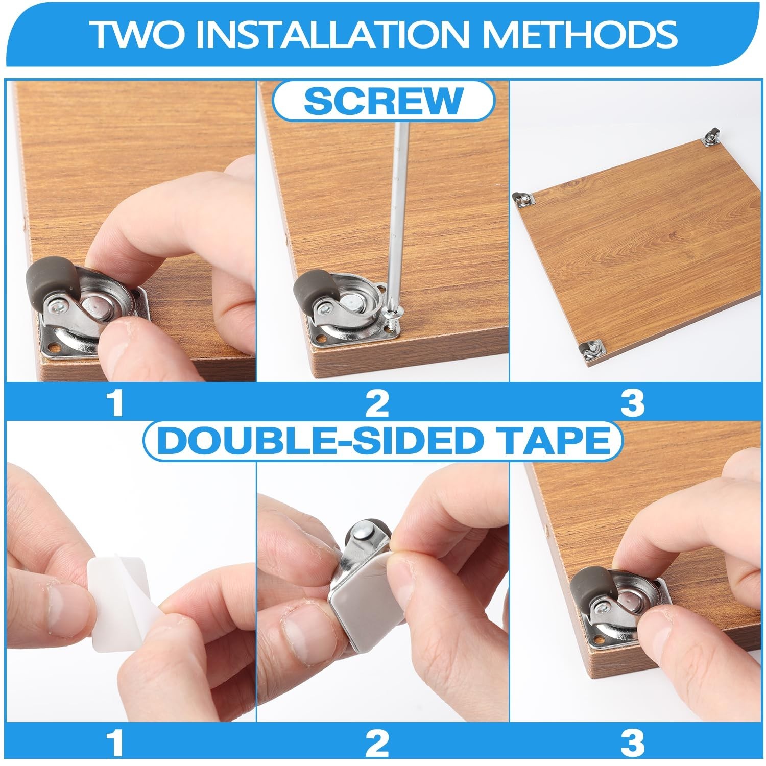 Low Profile 360° Swivel Caster Wheels – 1/2 Inch for DIY Projects and Furniture