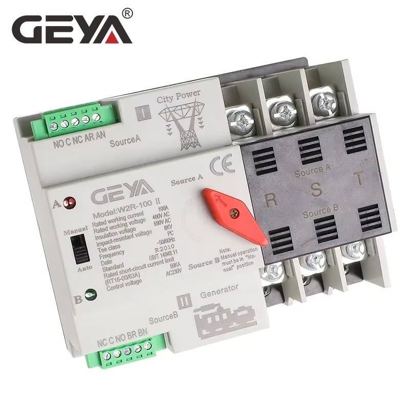 Dual Power Automatic Transfer Switch 63A 100A PC 110V 220V 50/60Hz Household
