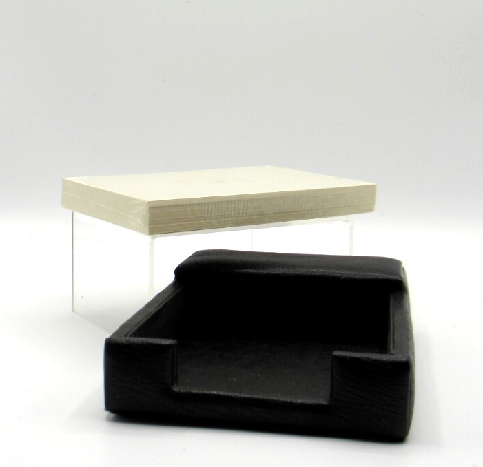 Desk Memo Tray Leather Graphic Image Black