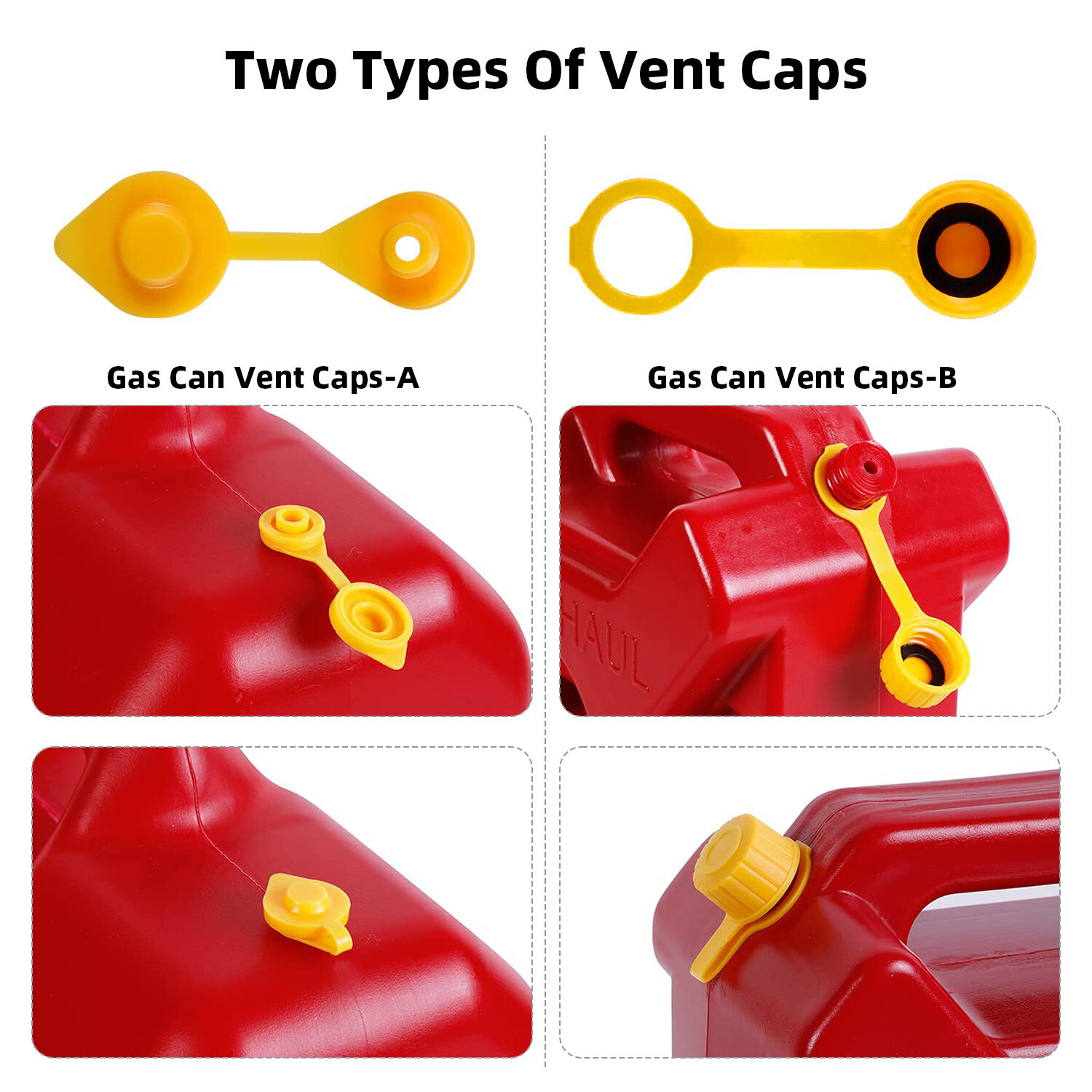 5x Gas Can Spout Nozzle Vent Kit Replacement For Old Style Caps Plastic Gas Cans