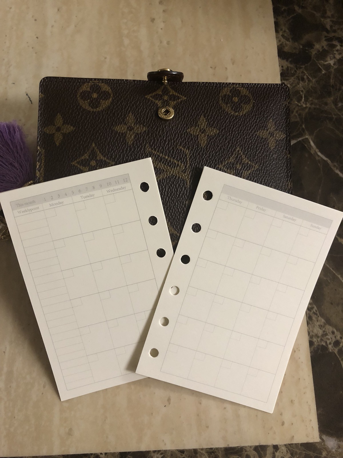 Agenda-PM-Inserts-Blank-Monthly-Weekly-Refills Fits For PM Size Agenda #00014