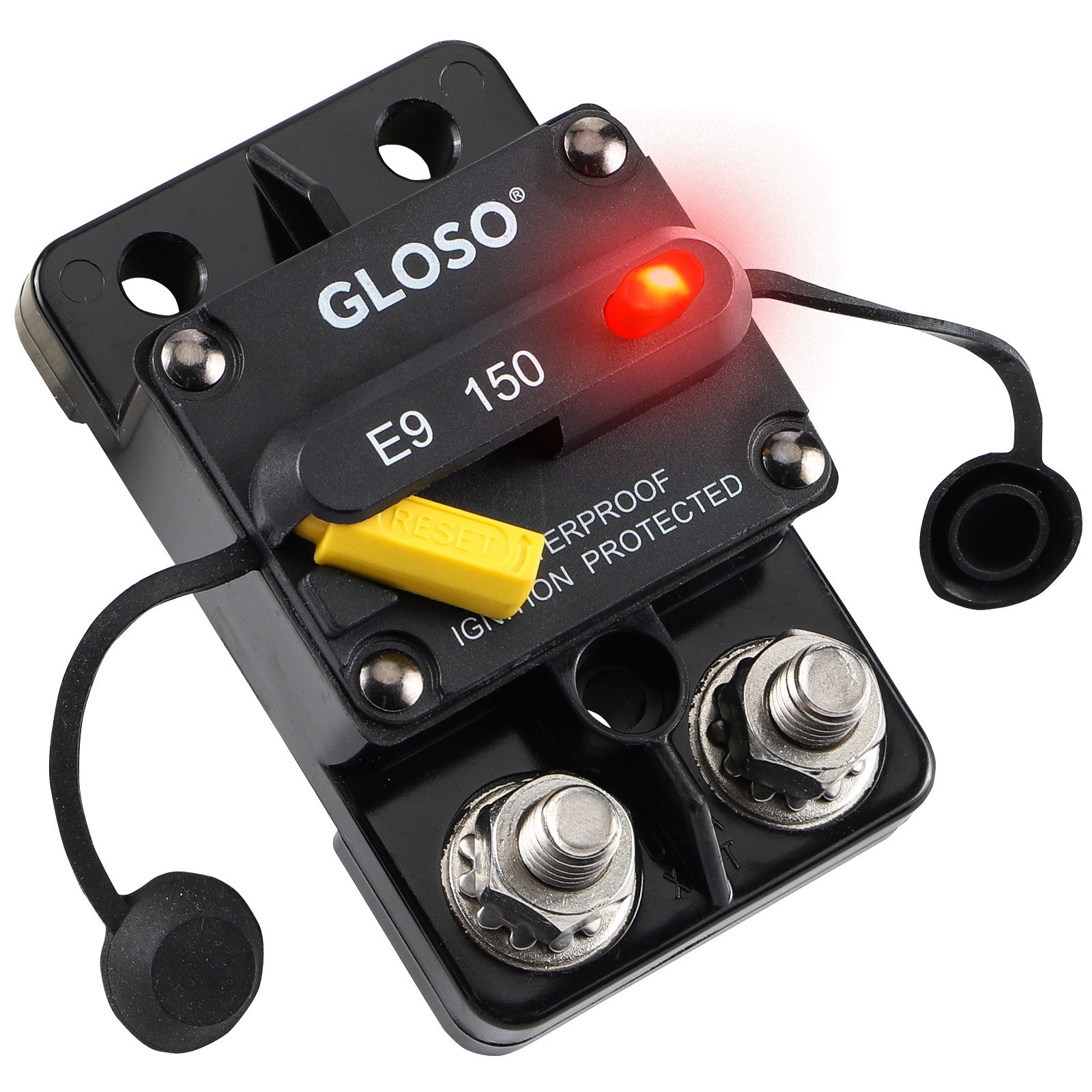GLOSO E9-LED Thermal Circuit Breaker w/LED indicator, Auto or Manual Reset