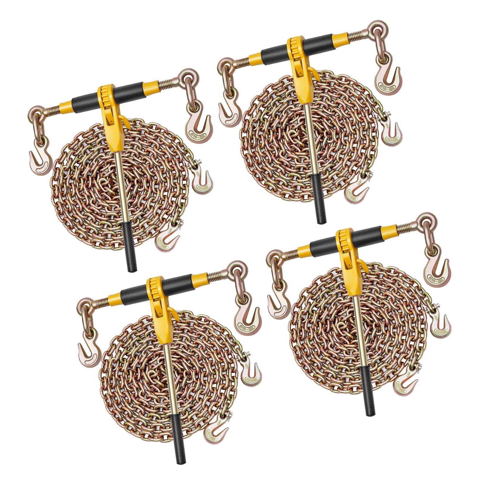 Uimoso Ratchet Chain Binder 5/16″-3/8″ G80 Chains Load Binder for Towing 4 Pack