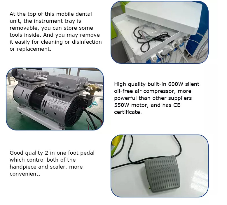 Portable Suction Unit Dental Portable Treatment Unit Mobile Cart GU-P209 4H US