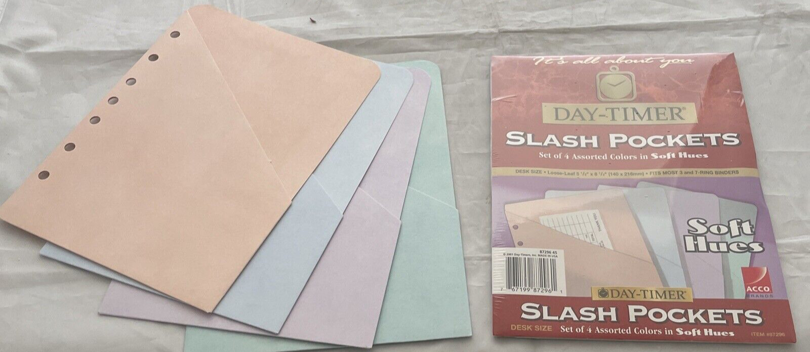 5 1/2 X 8 1/2″ DAY-TIMER 8 Soft Hues Slash File Pockets