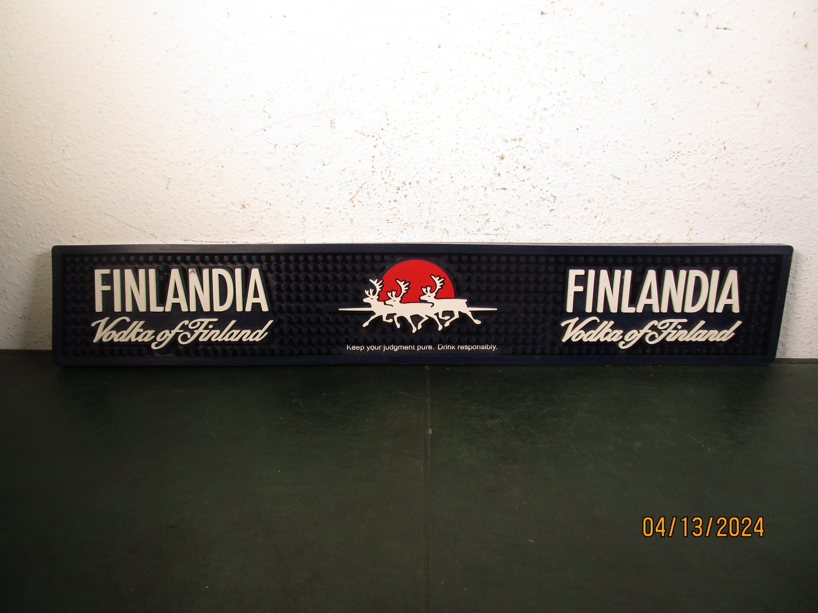 Finlandia Vodka of Finland Bar Mat 20-1/2″ x 3-1/4″