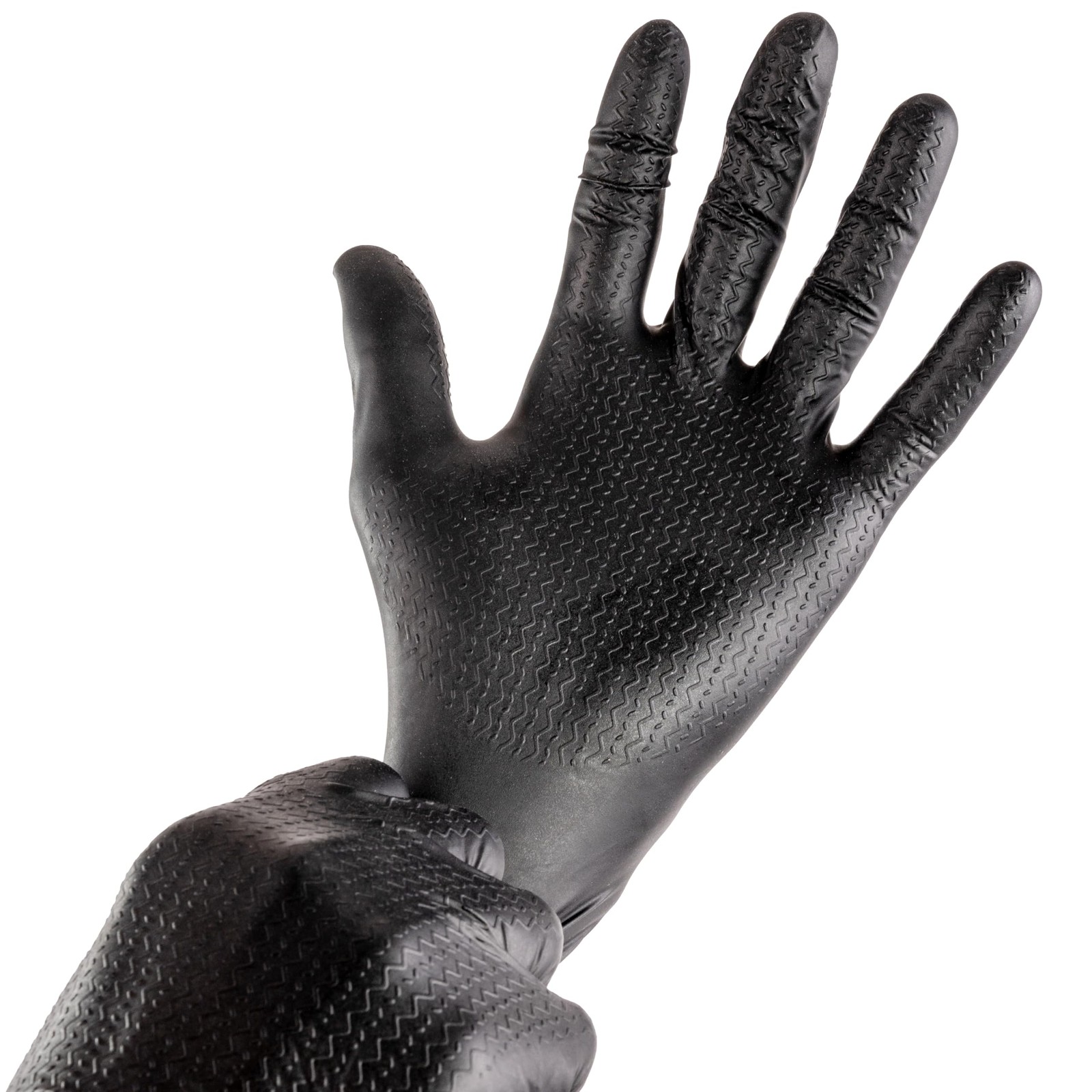 Heavy Duty Nitrile Gloves, Dual Tone, Black Green, ZIG Textured, Secure Grip,…