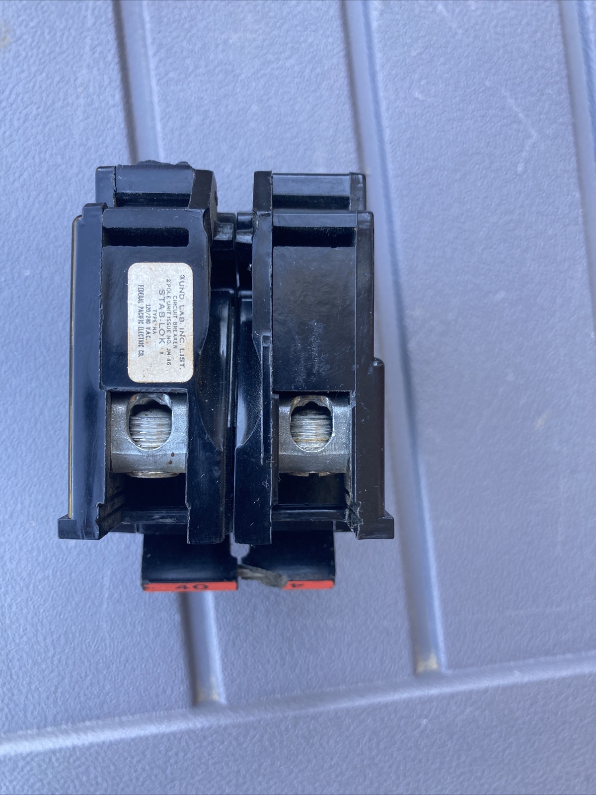 NA240 FPE Federal Pacific 40 Amp 2 Pole Stab-Lok Thick Wide Red Handle