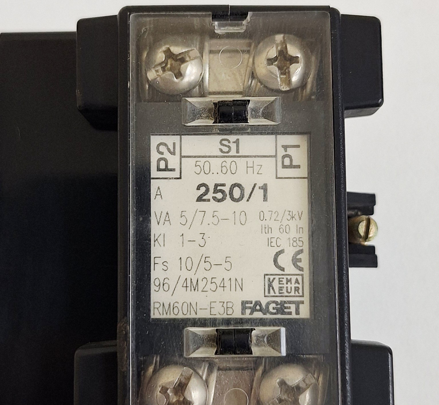 Faget 250/1 / RM60N-E3B Current Transformer (Lot of 2 pcs)