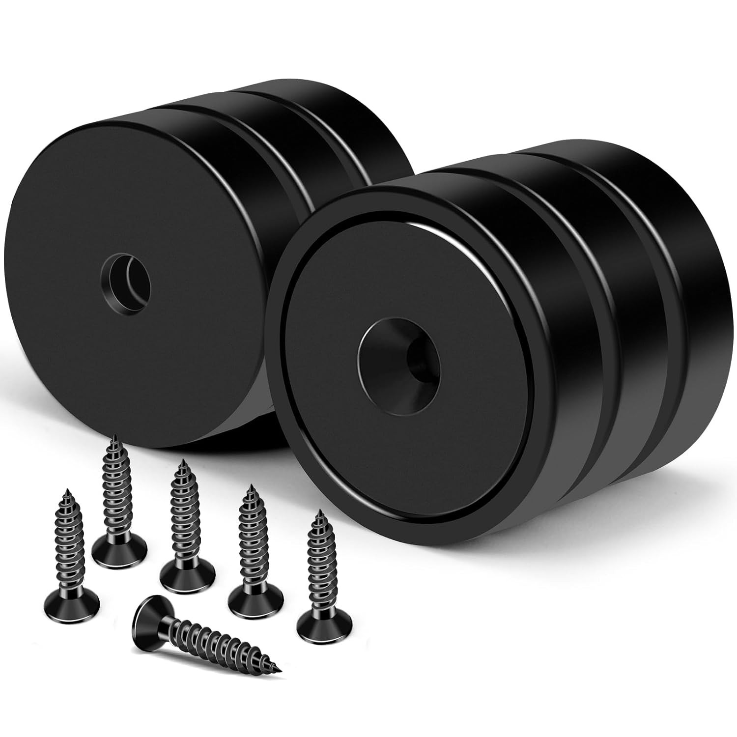 150LB Neodymium Cup Magnet with Hole Heavy Duty Screw Mount Tool Holder 6 Pack