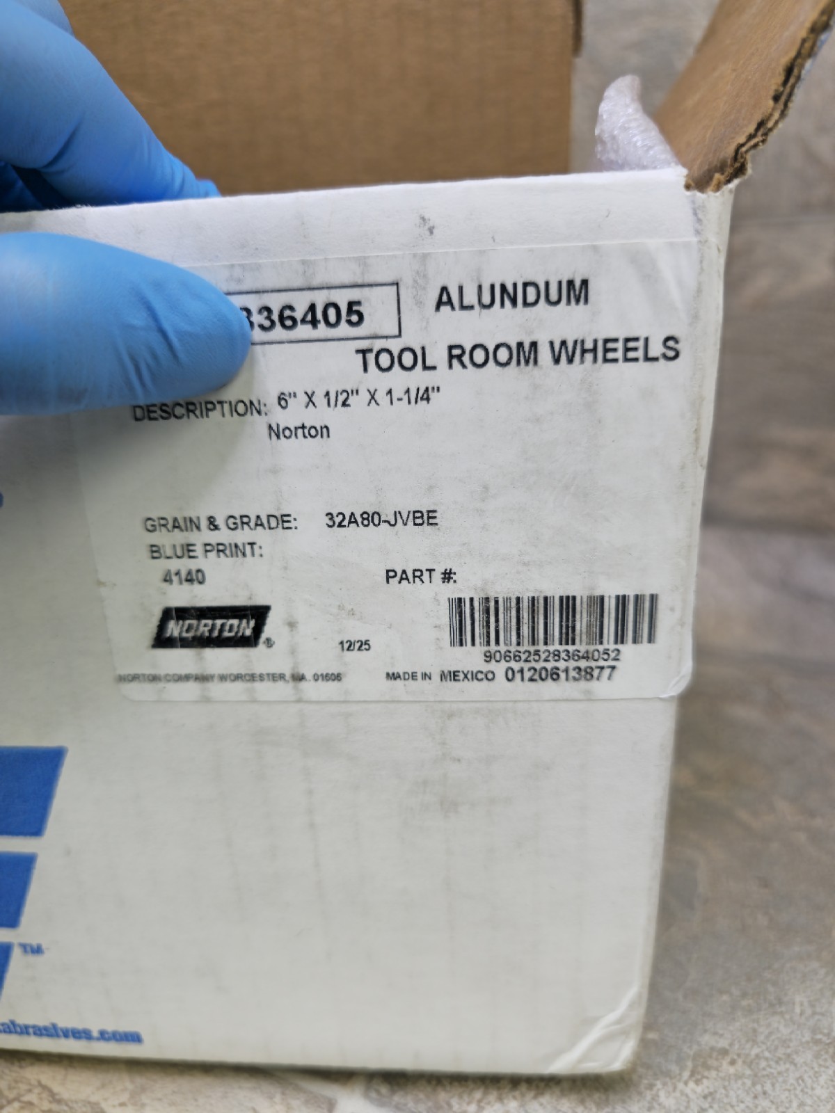 1pc NORTON 6″X 1/2″X1-1/4″ 32A80-JVBE 66252836405 Grinding Wheel Blueprint 4140