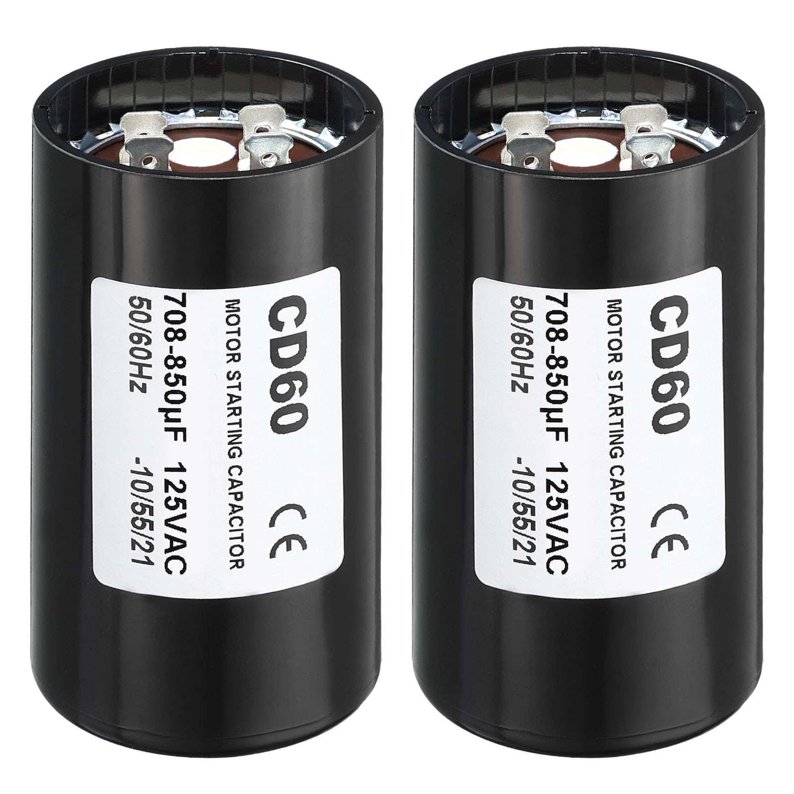 2Pcs Motor Start Capacitor 708-850uF/Mfd 125V 50/60Hz CD60 Run Capacitor
