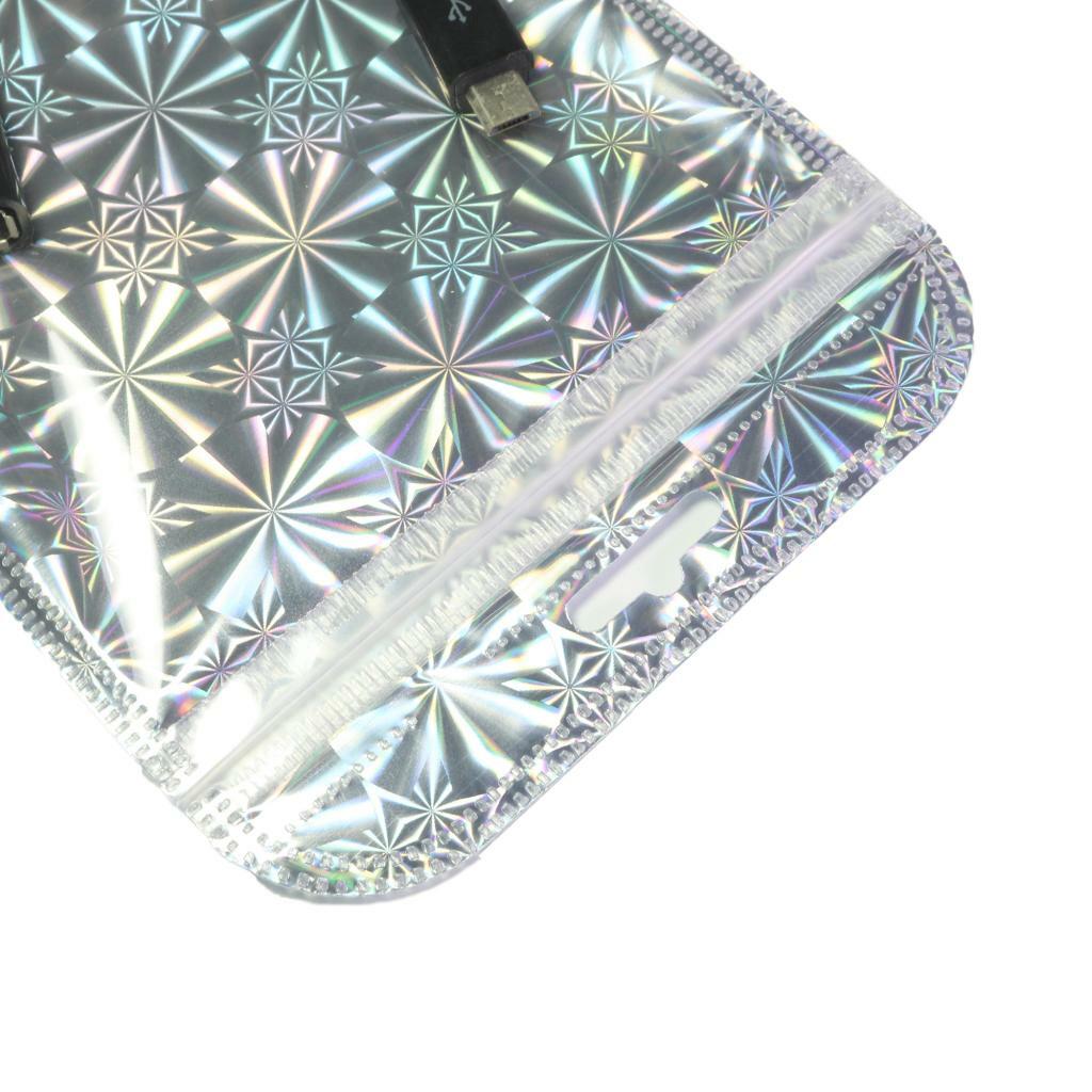 Clear Holographic Packaging Bags, Mylar Storage Pouch for Home Organization