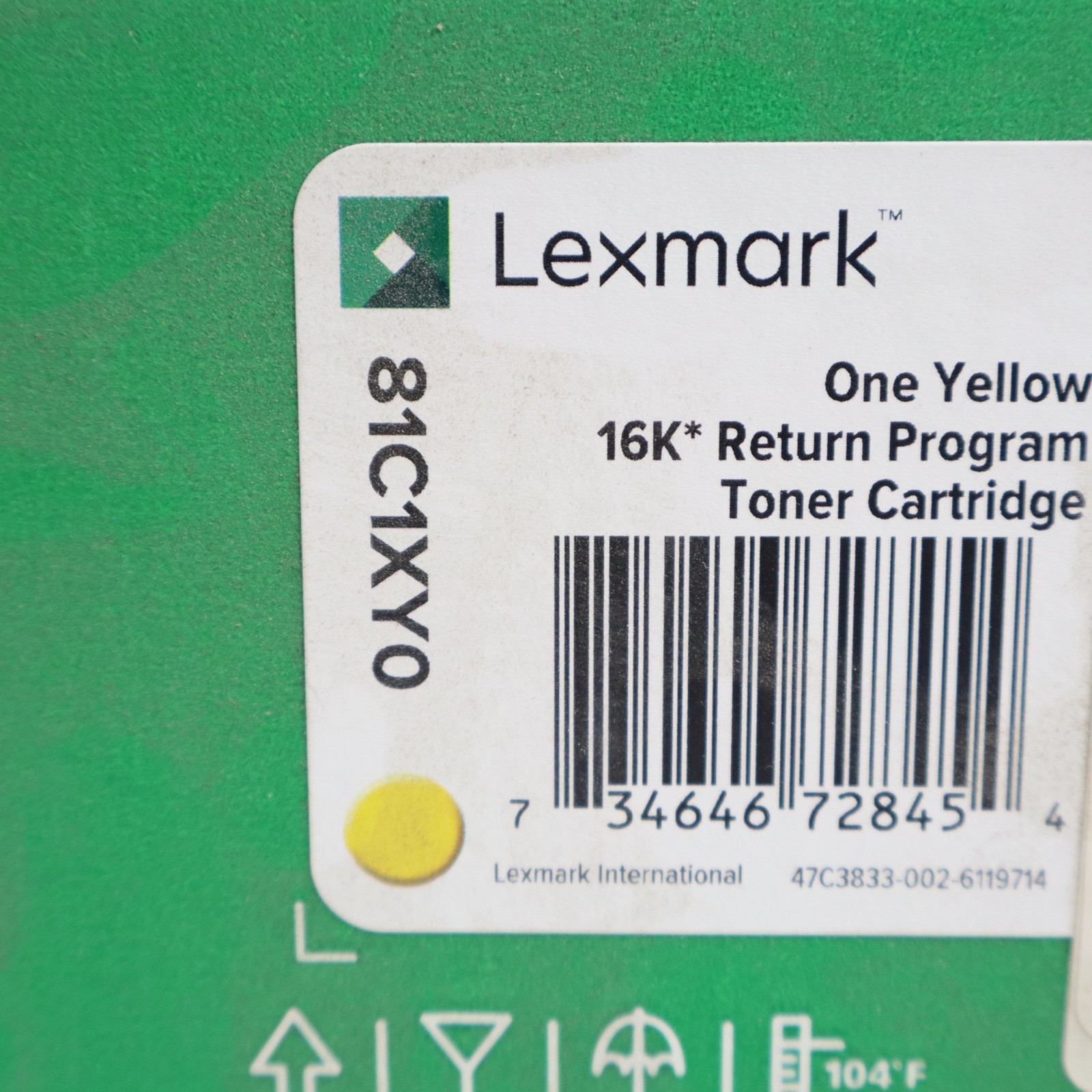 Lexmark 81C1XY0 16200 Page Yield Return Program Toner Cartridge – YELLOW – NEW!