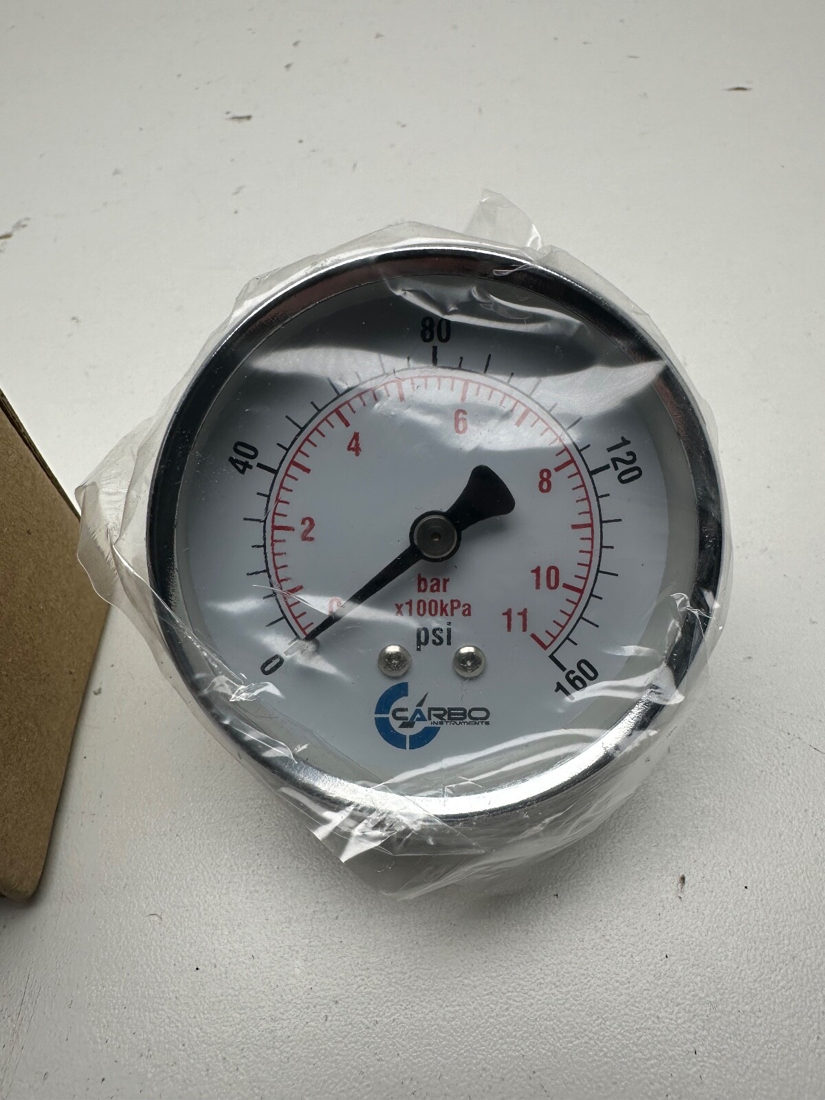 Carbo Instruments D25-CSB-160 Pressure Gauge 0-160 PSI 2-1/2″ x 1/4″ lot of 5