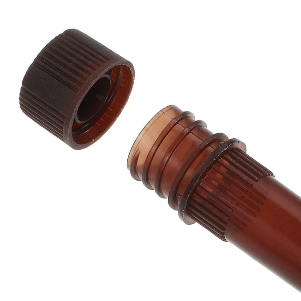 20Pcs Durable Plastic Test Tubes with Caps Brown Lightproof for Home Use
