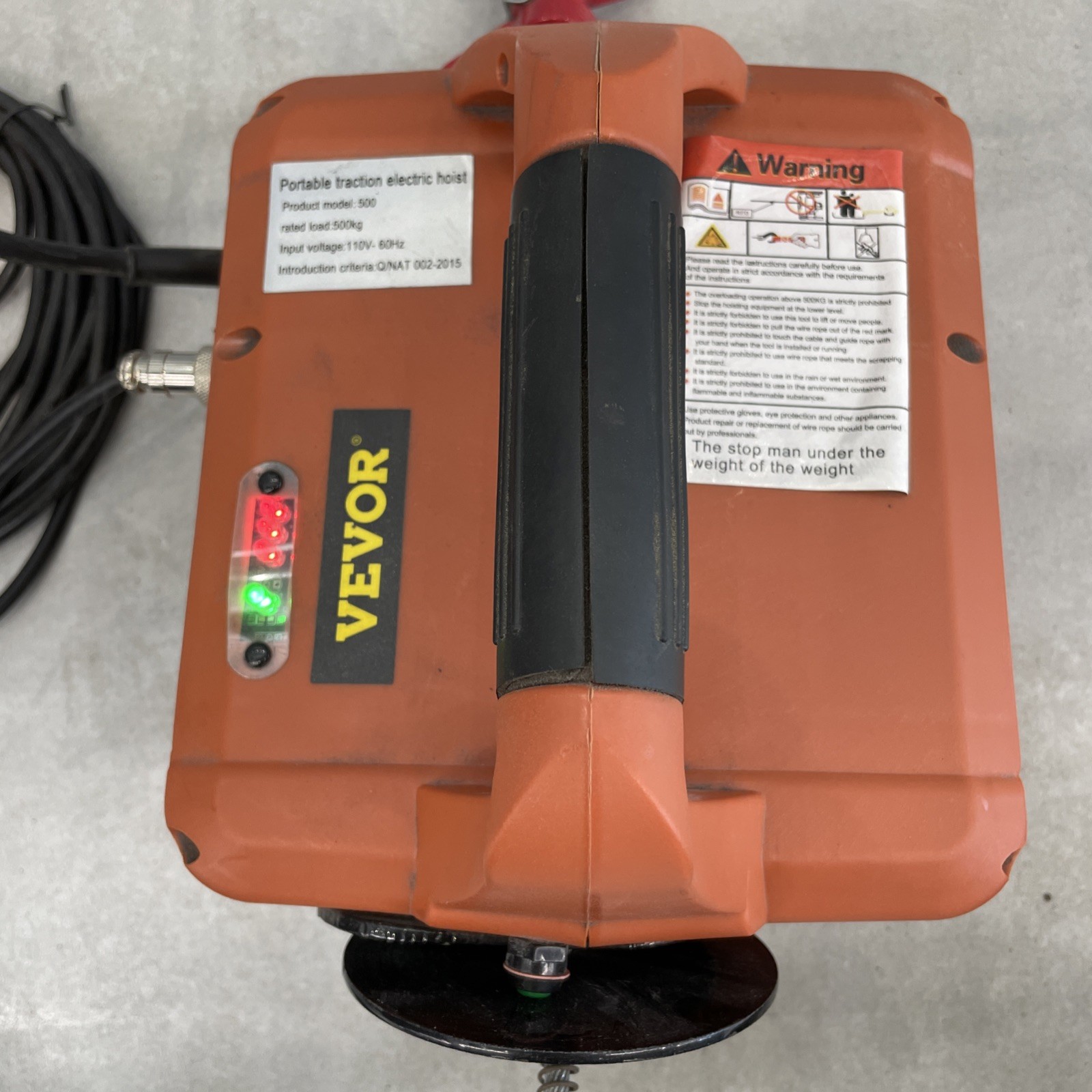 VEVOR Electric Hoist Winch Portable Hoist Crane 1100lbs w/ Wired Controller