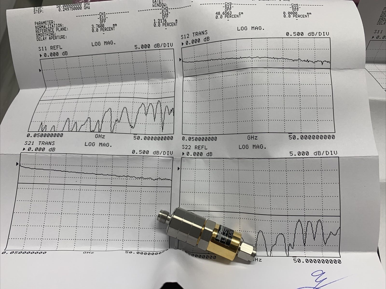 Spectrum LS-0150-HFHM Phase Adjustable Adapters DC to 50.0 GHz, 2.4mm connectors