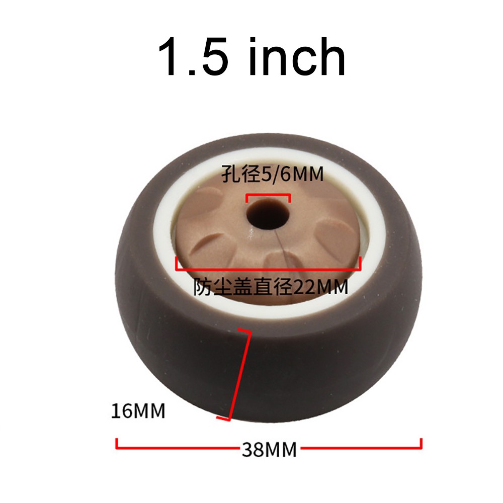 Silent Caster 1/1.5/2/2.5/3 inch Single Wheel TPR Rubber Roller Furniture Wheels