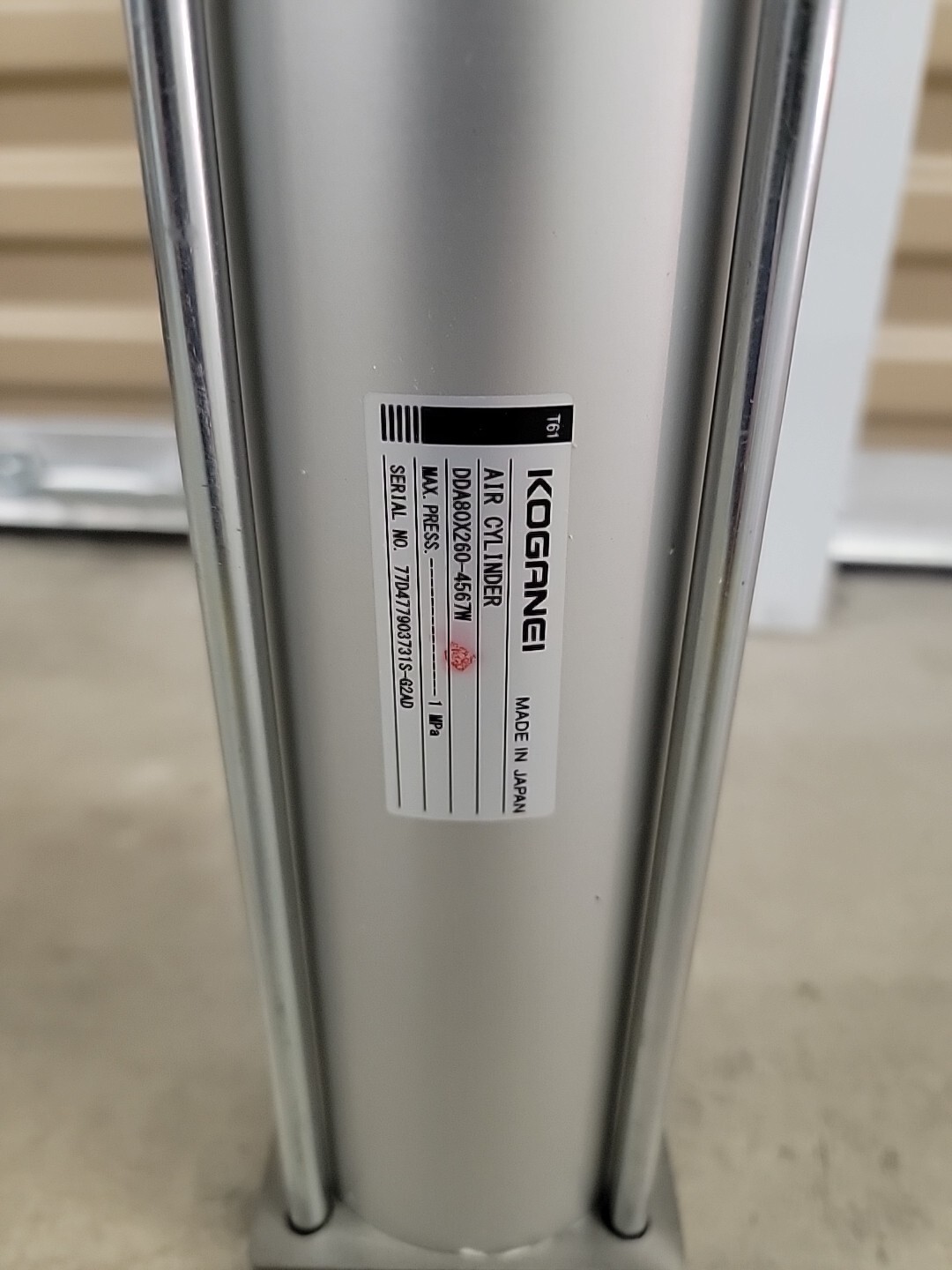 Koganei Air Single-Rod Cylinder DDA 80 x 260-3-CS1 Double-Acting