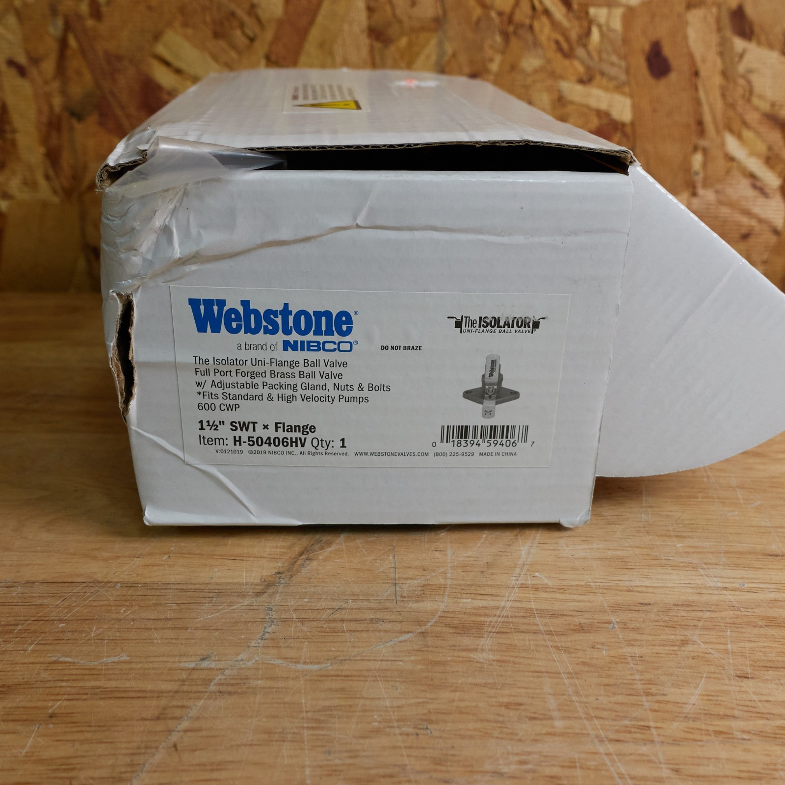 Nibco/Webstone Isolator Uni Flange Ball Valve 1 1/2″ Sweat x Flange H-50406HV