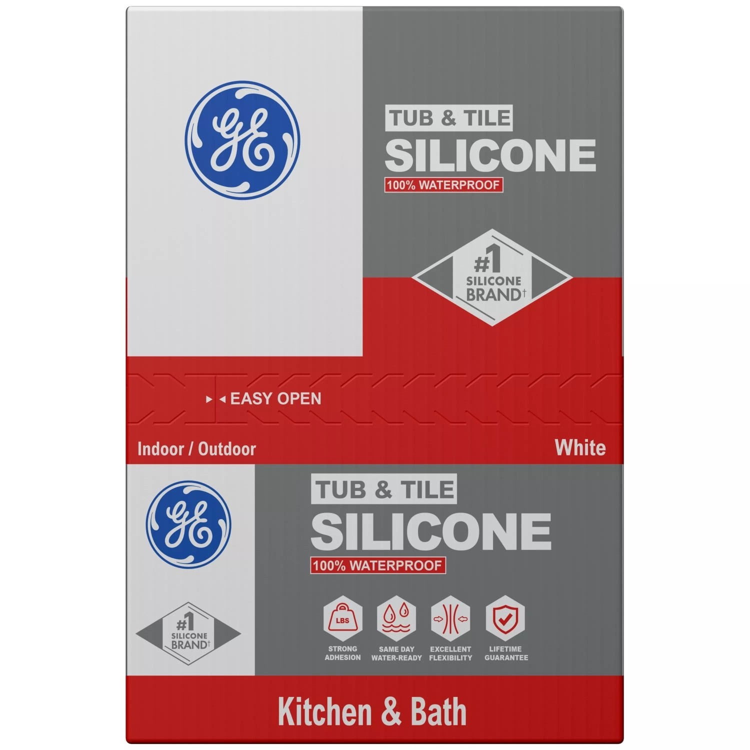 4 Pack GE Silicone 1 Tub & Tile Sealant White 10.1 fl oz Cartridge Box New