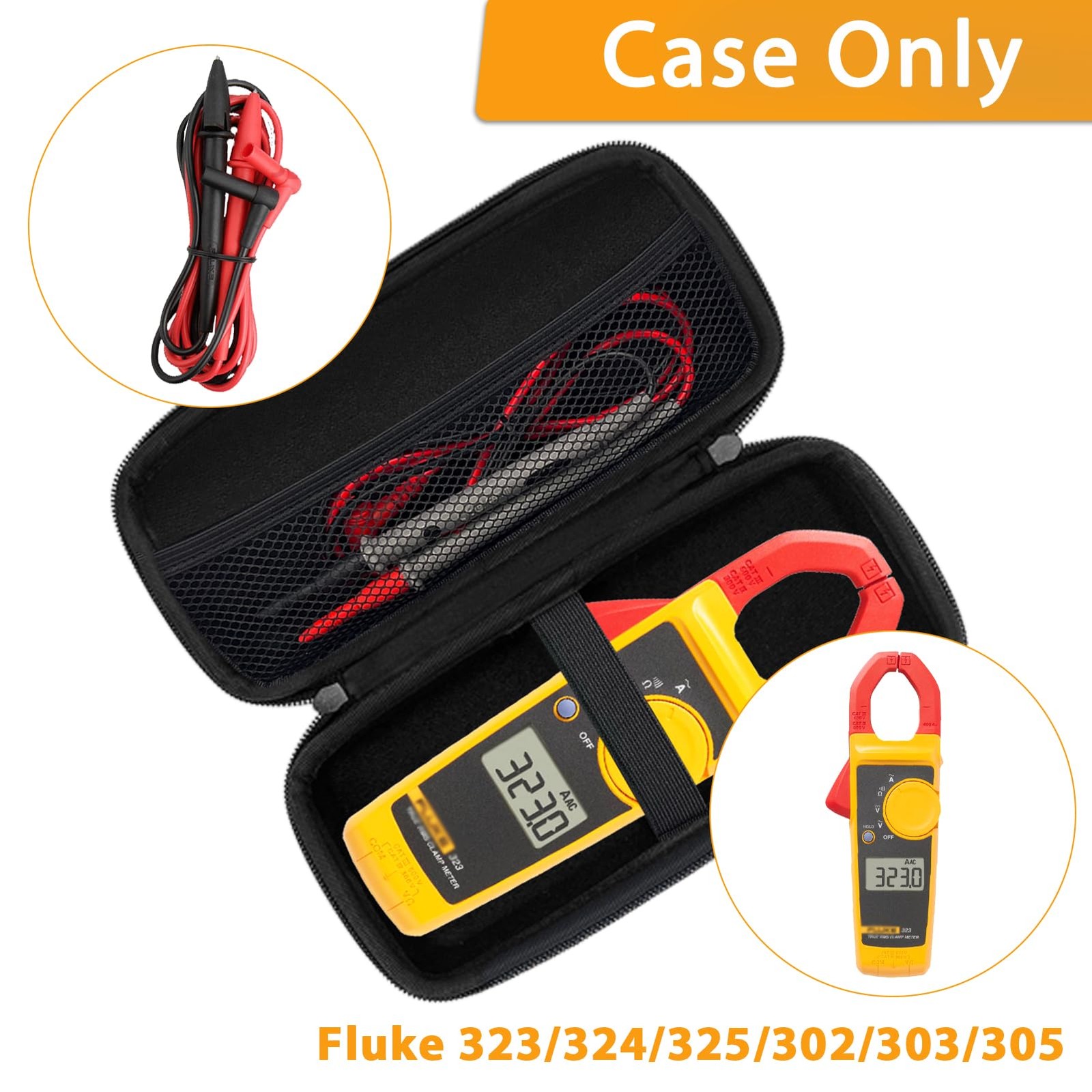 Hard Tool Carrying Case for Fluke 323/324/325/303/305 Clamp Multimeter FC Tru…