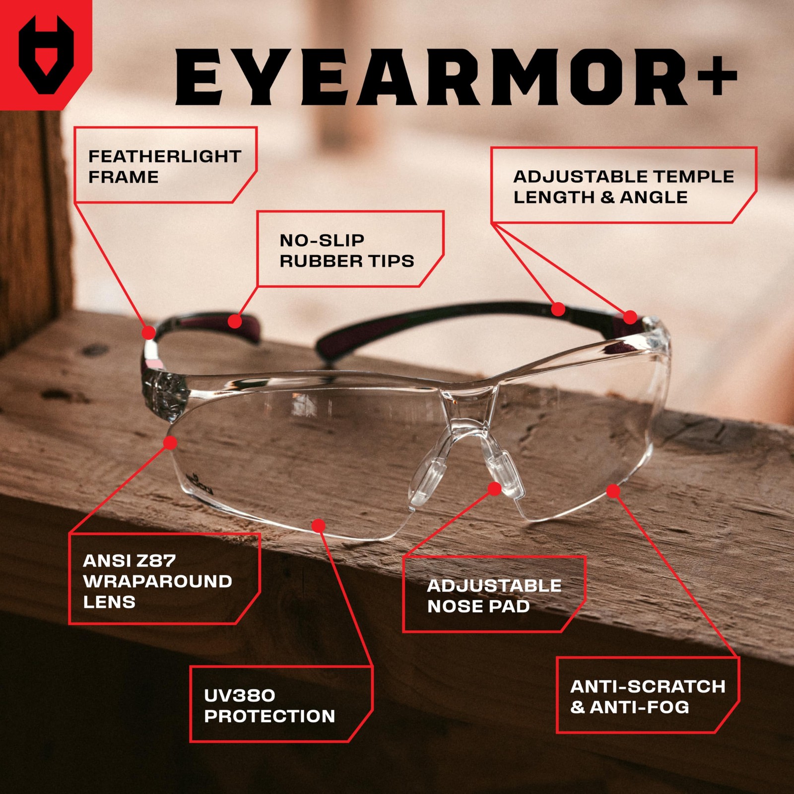 Clear Safety Glasses for Men and Women with Anti-Fog and Scratch Resistant Wr…