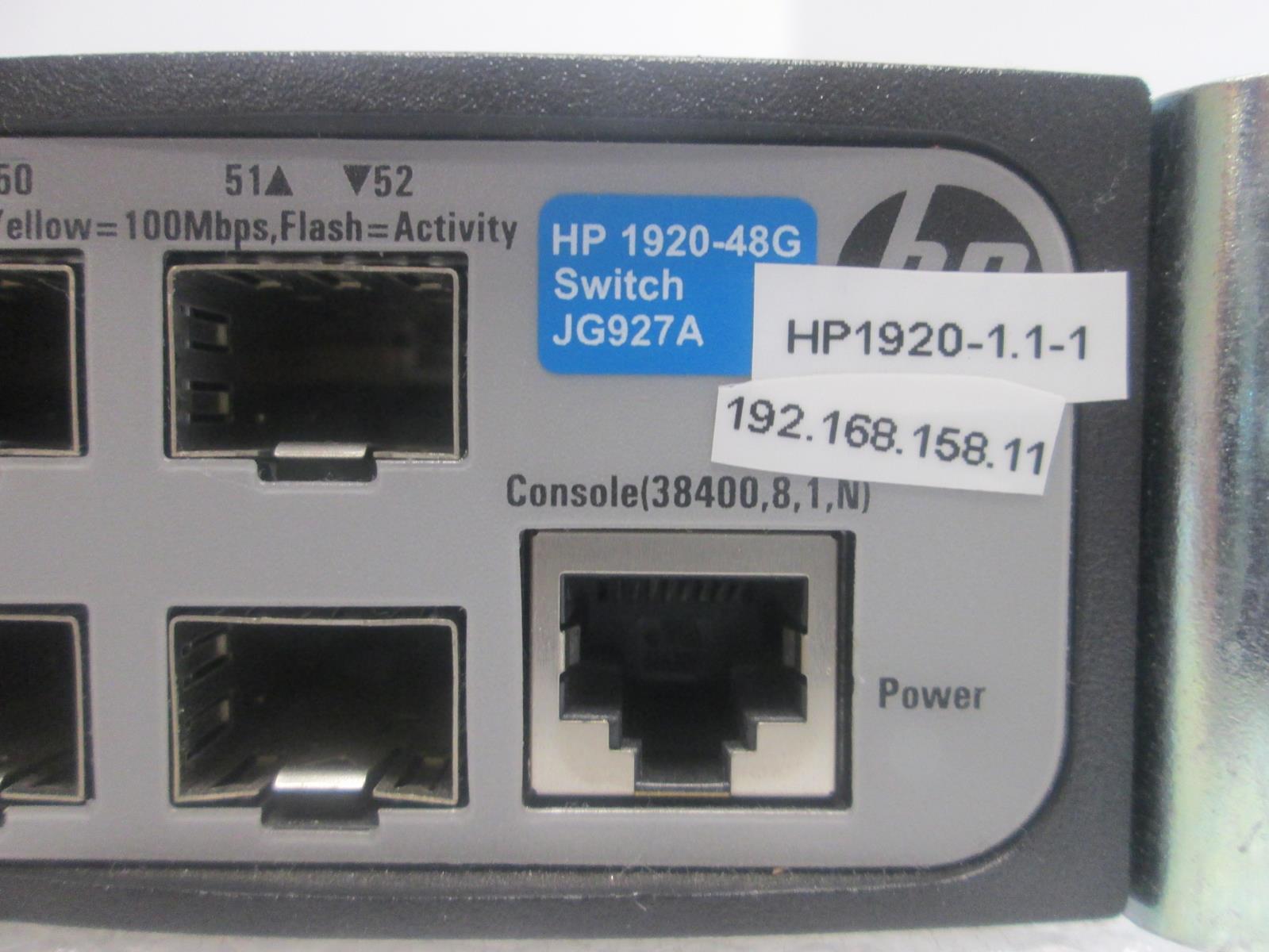 HP JG927A 48 PORT ETHERNET SWITCH RESET TO FACTORY DEFAULT