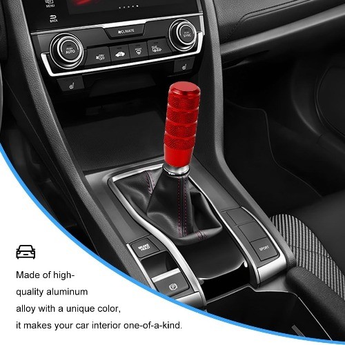95mm Aluminum Weighted Car Shifter Knob, Anti-Slip Manual Gear Shif Color: Red