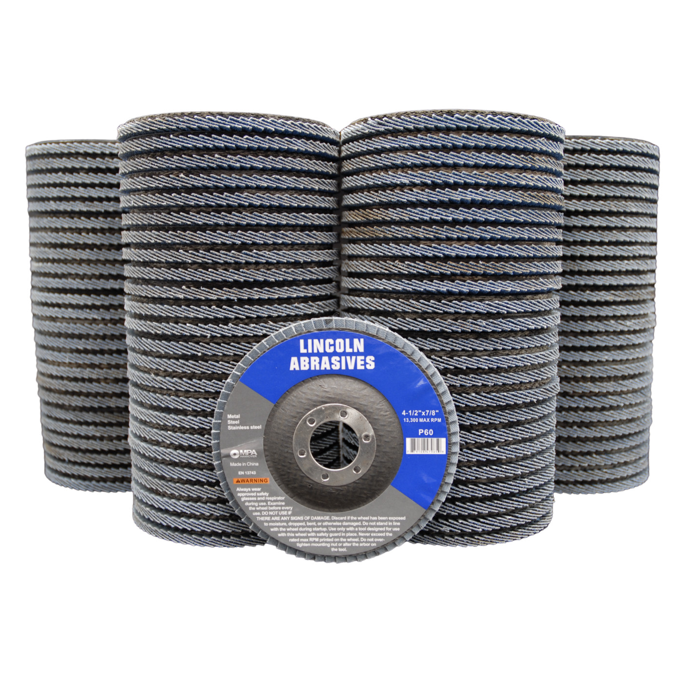 100 Pc 4-1/2″ x 7/8″ 60 Grit Flap Discs Zirconium Oxide Metal Sanding Wheels