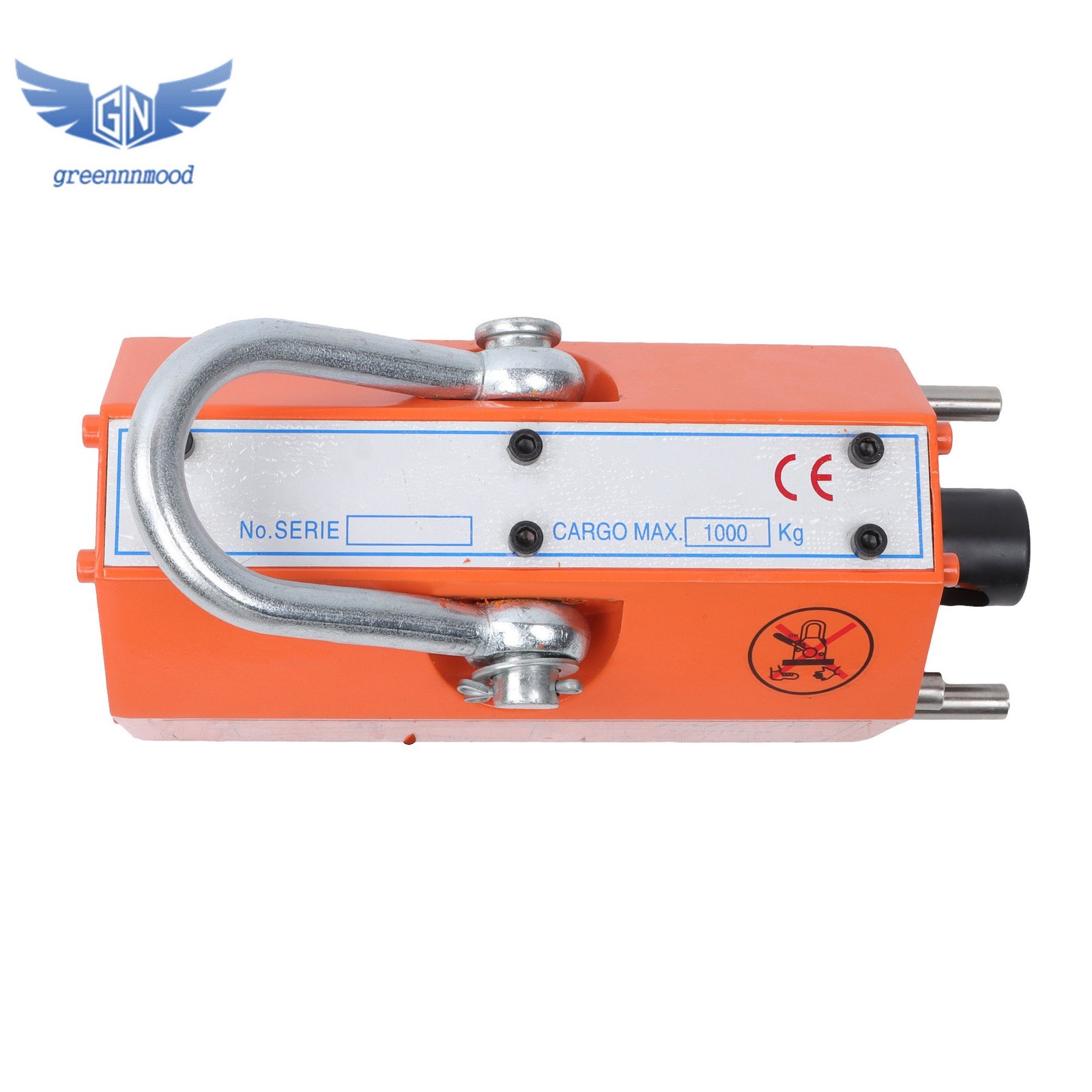 Magnetic Lifter Lifting Magnet Hoist 2200 lbs/1000 kg 2 Safety Factor Orange