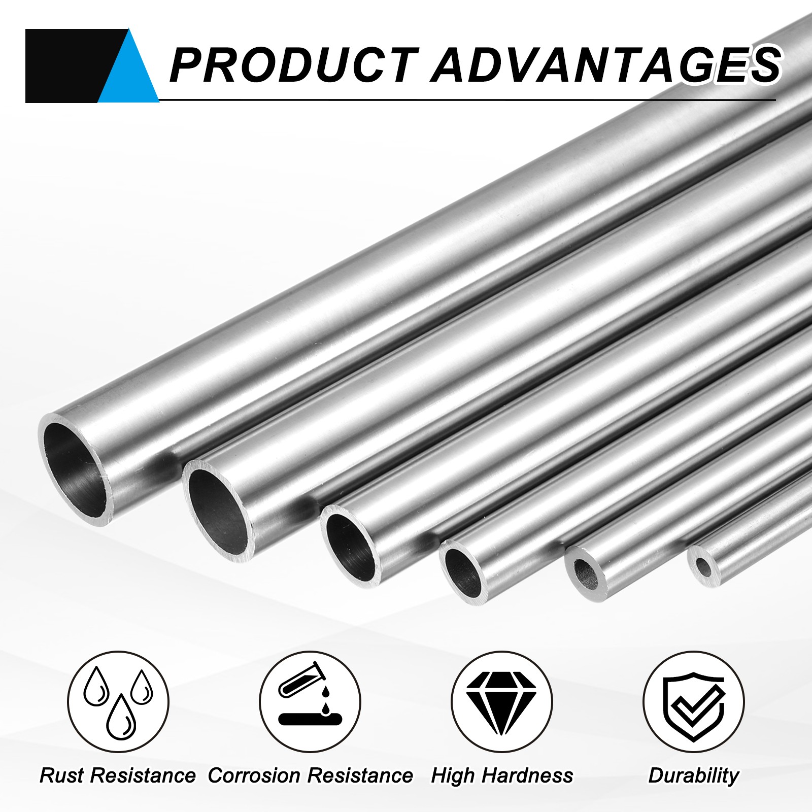 304 Stainless Steel Tube 12mm ID 16mm OD 305mm Length Metal Pipe Tubing