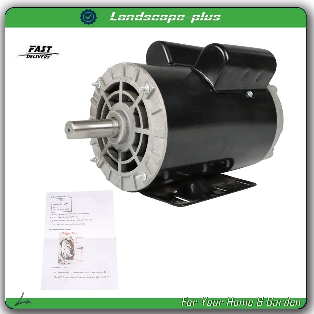 5 HP Compressor Duty Electric Motor 1 Phase 3450 RPM 56HZ Frame 7/8″ Shaft 230V