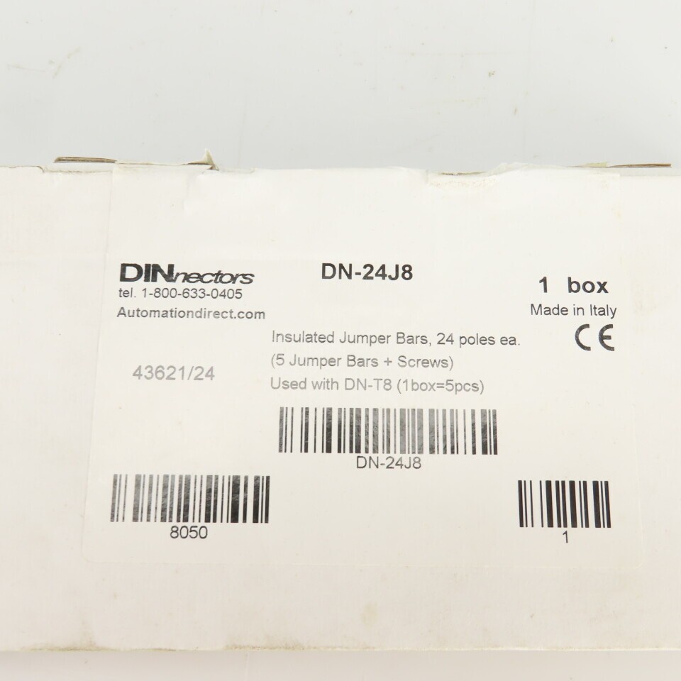 Automation Direct DN-24J8 DINnectres 24 Pole Insulated Jumper Bars 1 Box 5 Pcs