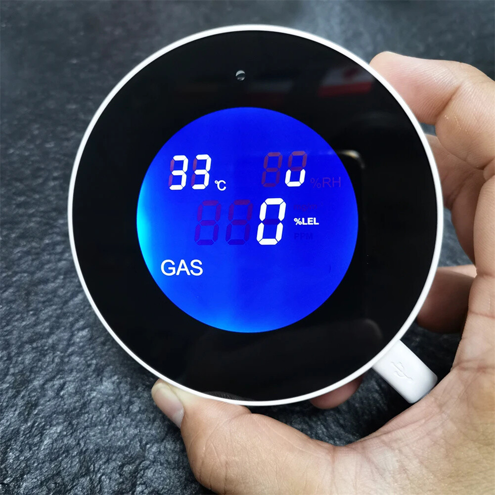 WiFi Smart Natural Gas Leakage Detector Alarm Monitor Digital LCD Gas Sensor