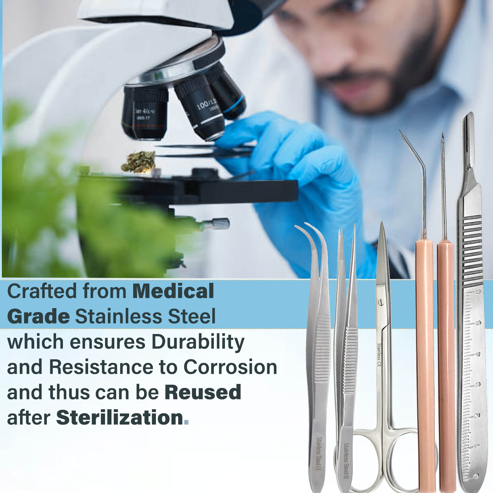 NEW University Biology Dissection Kit with Zipper Case Student Science Education