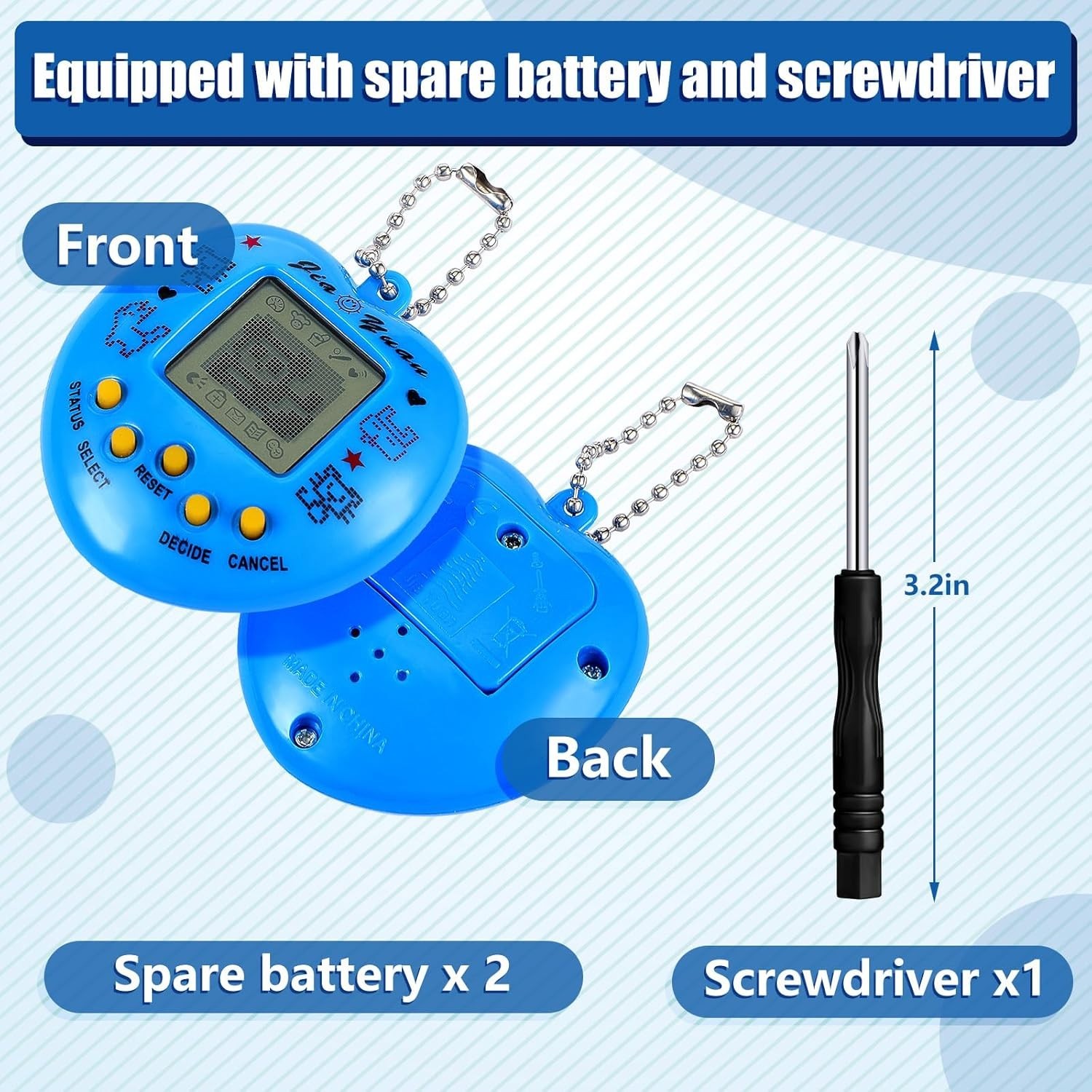Virtual Electronic Pet Keychain 3Pk Mini Digital Pet Toy Set Classic 3 Color