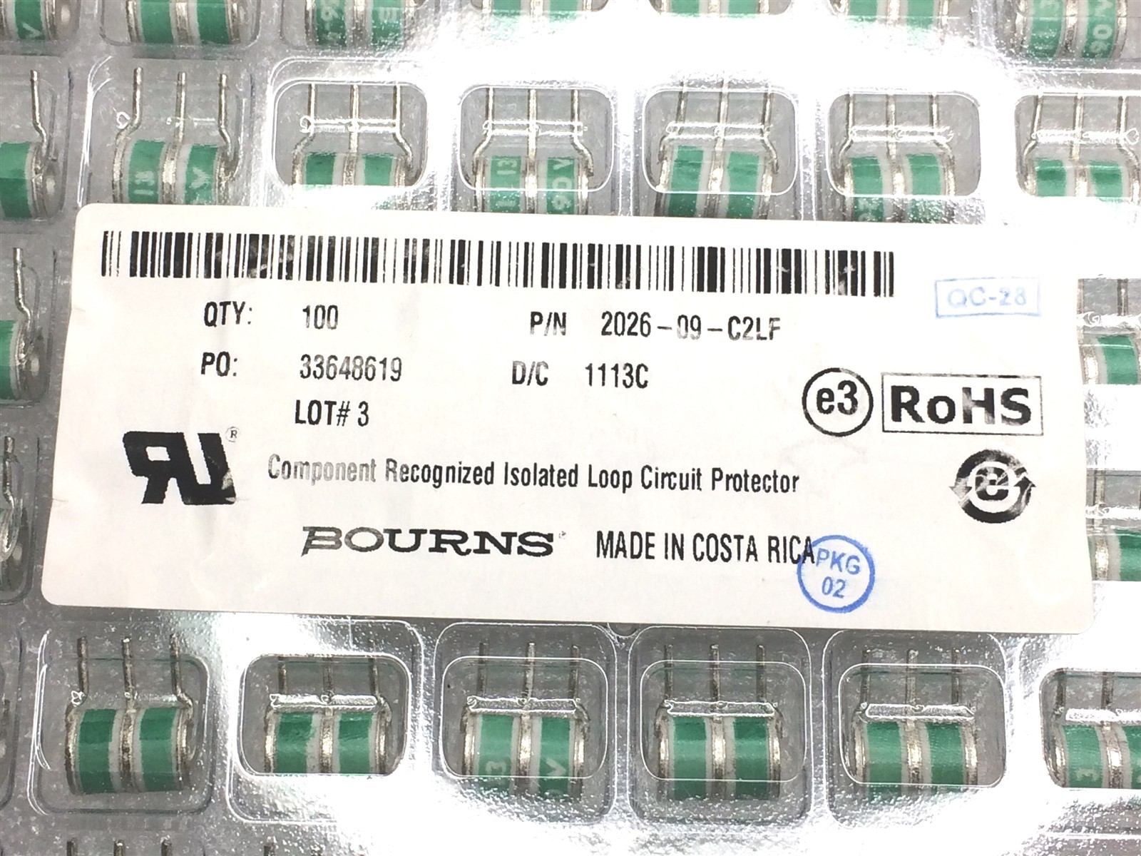 2026-09-C2LF BOURNS GDT 90V 20% 20KA THROUGH HOLE ROHS 8 PIECES