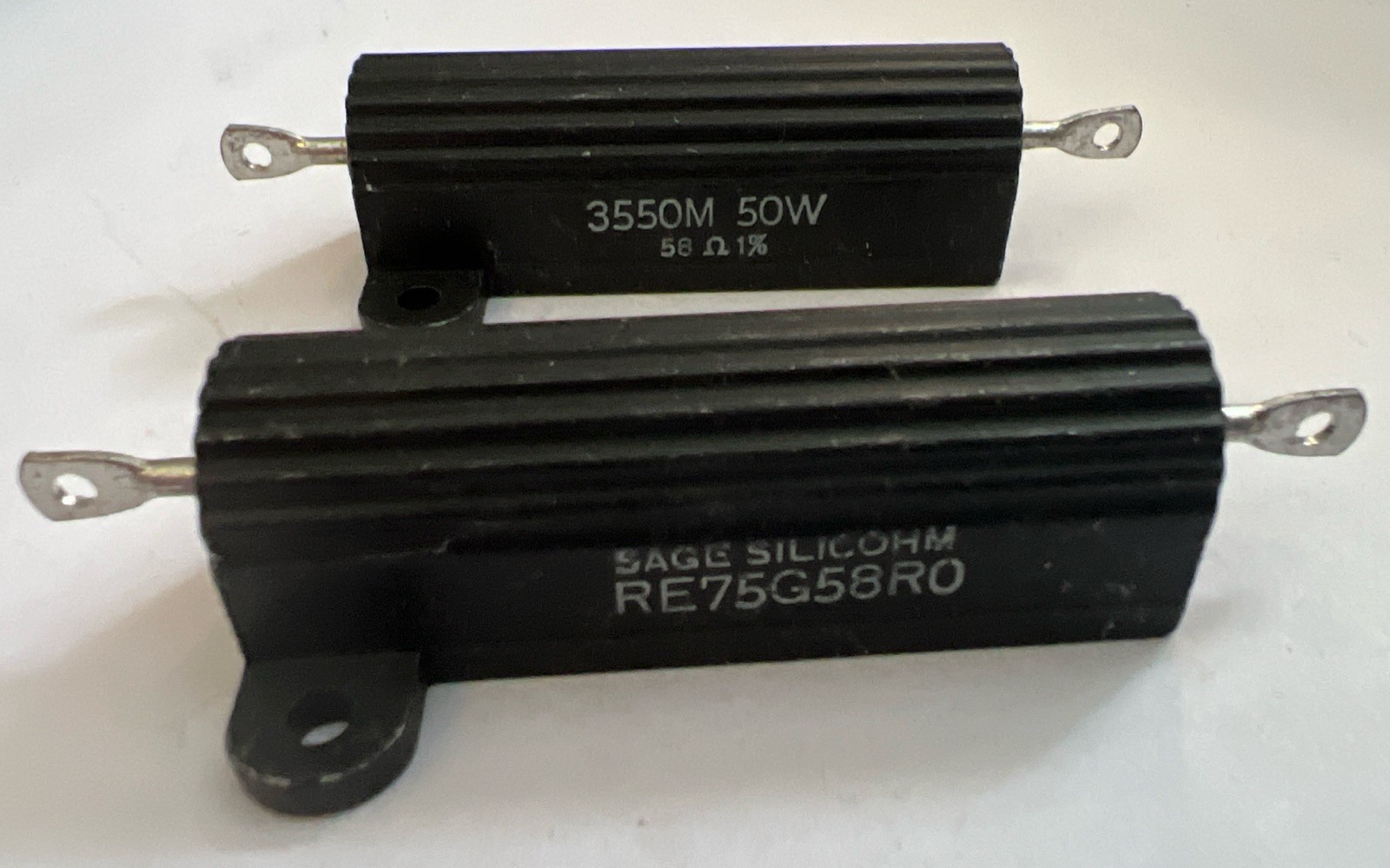 SAGE 58 Ohm 50 Watt Resistors 1% Tolerance Sage RE75G58R0 New Quantity Of 2