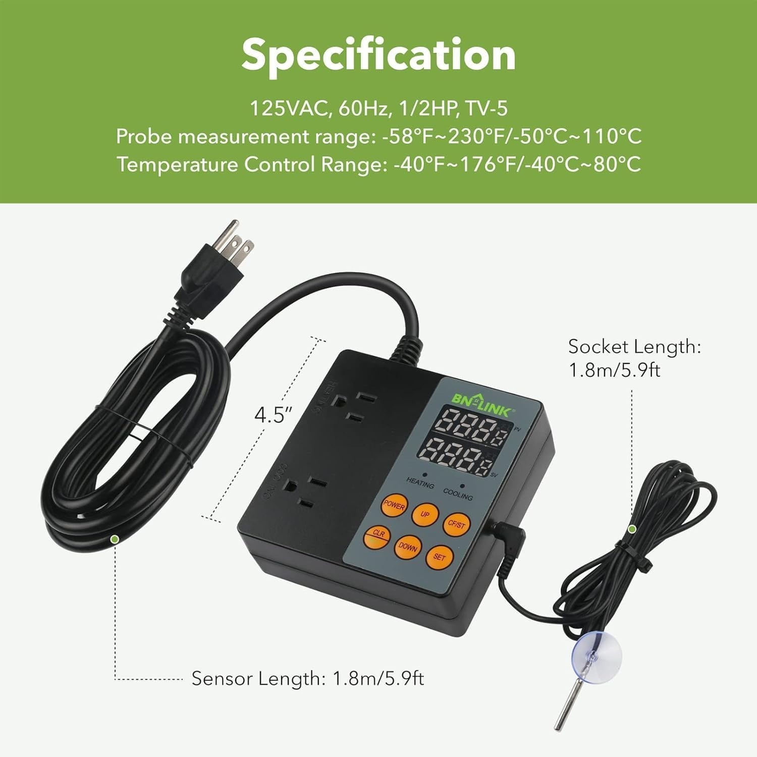 Safe & Reliable Temperature Controller with Dual Functionality – 15A/1875W Max