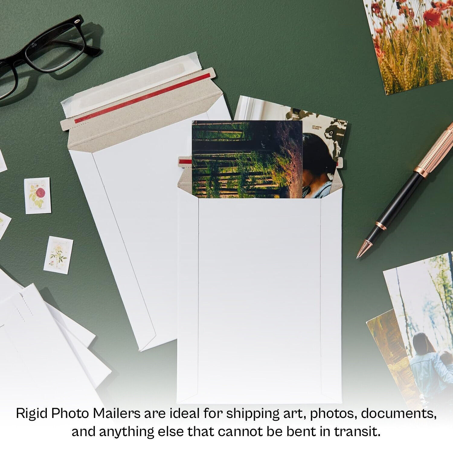 Rigid Photo Mailers 300gsm Cardboard Self Seal with Easy Open Tear Strip 100-400
