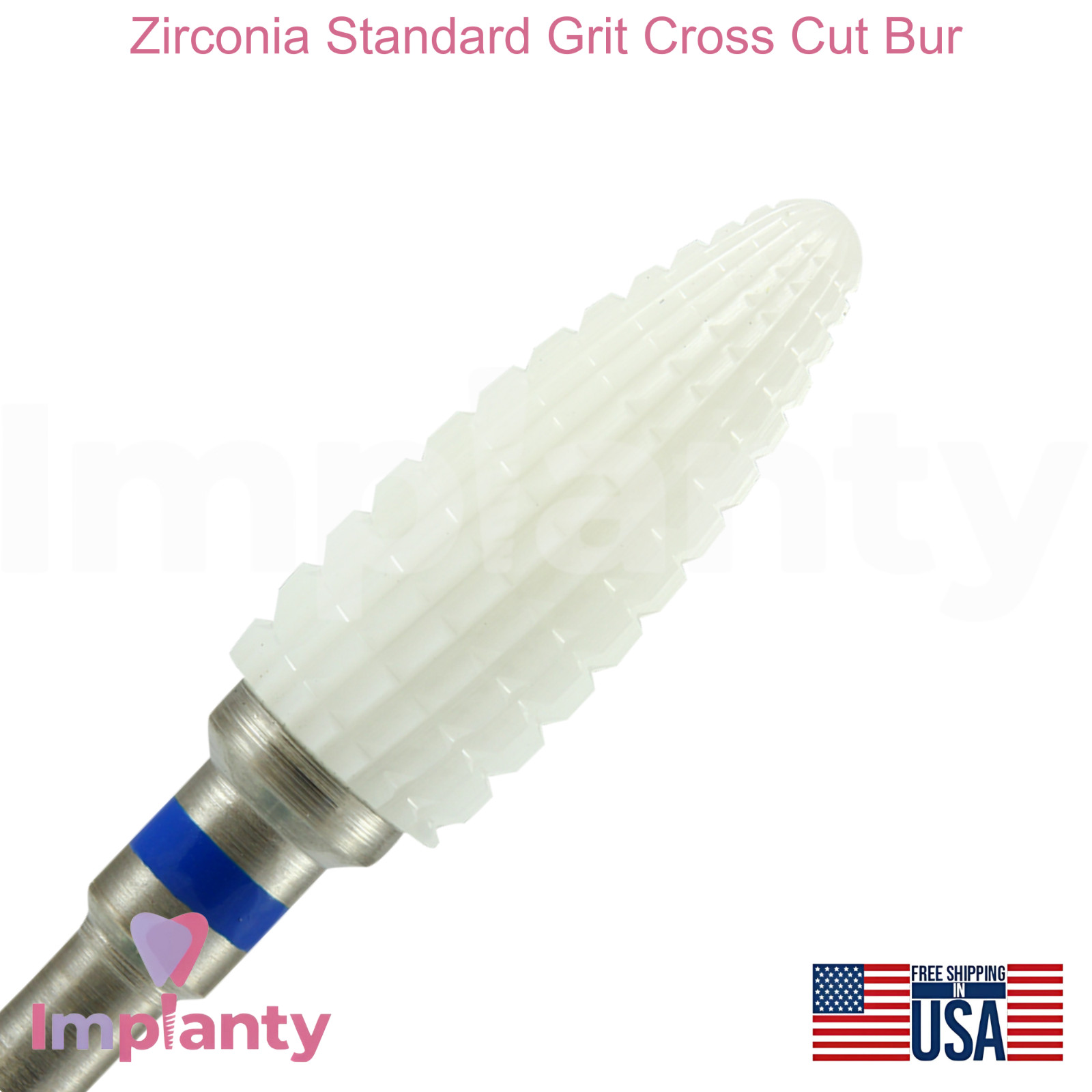 Zirconia Standard Grit Cross Cut BuIIet 6400501 Dental Bur Ø6.0mm x 14.5mm