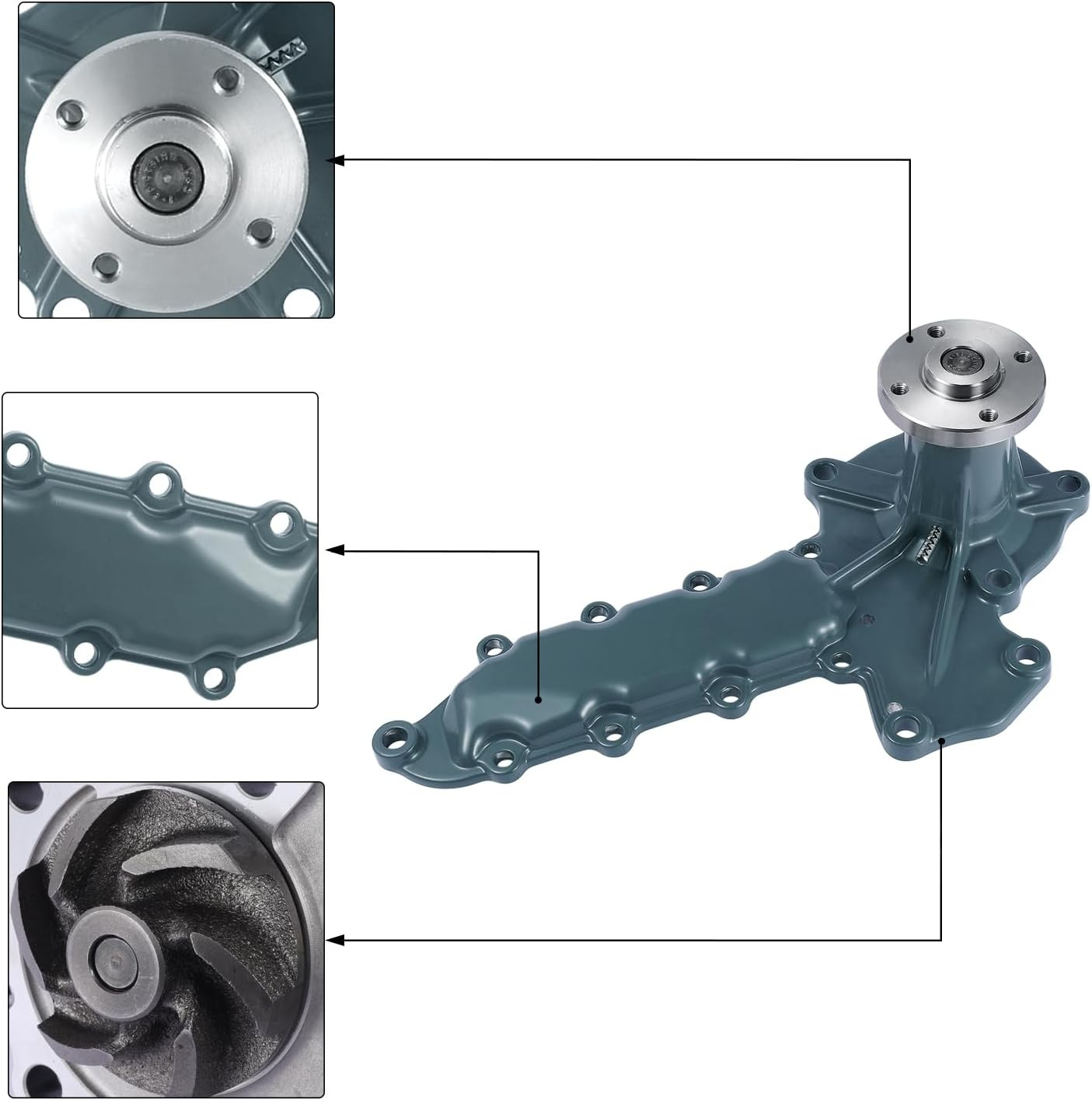15521-73039 Water Pump for Bobcat S175 S185 743 753 Kubota V2203 V1902 Engine