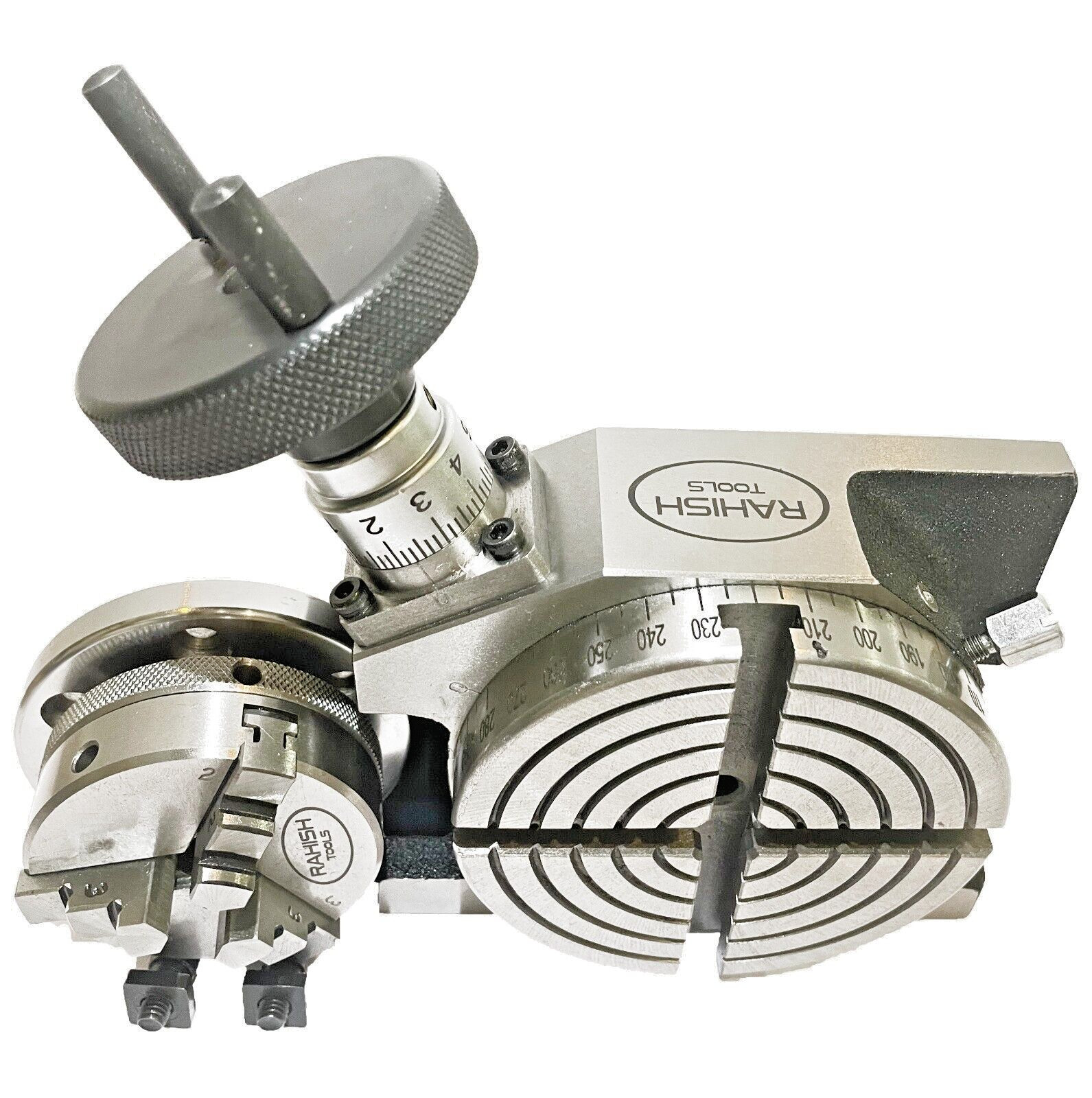4″ 100 mm Rotary Table Horizontal And Vertical With 65 mm 3 Jaw Chuck Backplate