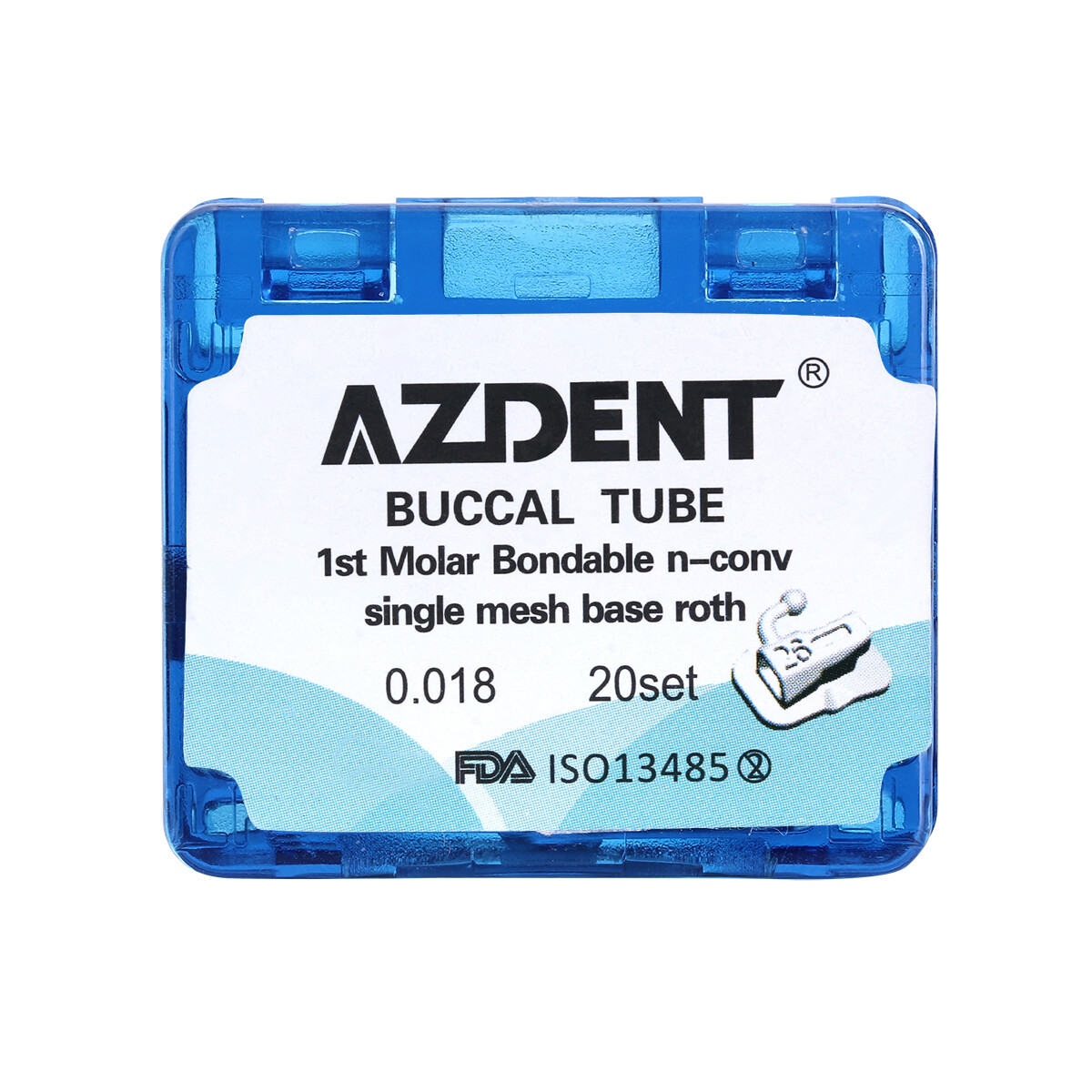 AZDENT Dental Orthodontic Buccal Tubes 1st Molar Bondable Non-Conv Roth /MBT.022